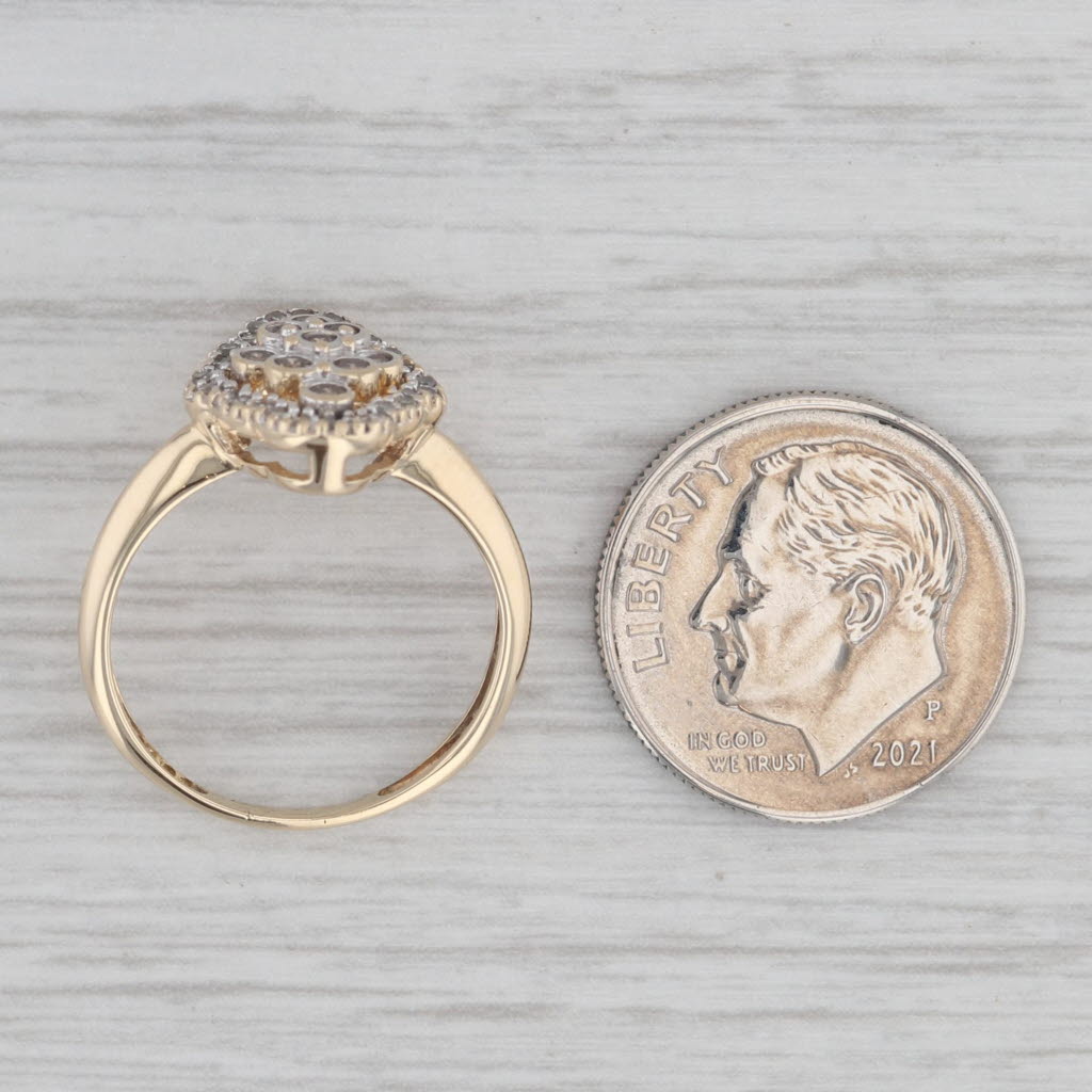 0.20ctw Brown & White Diamond Ring - 14k Yellow Gold Size 5.25 - Elegant Wedding Band, Anniversary Gift for Her, Perfect for Special Occasions