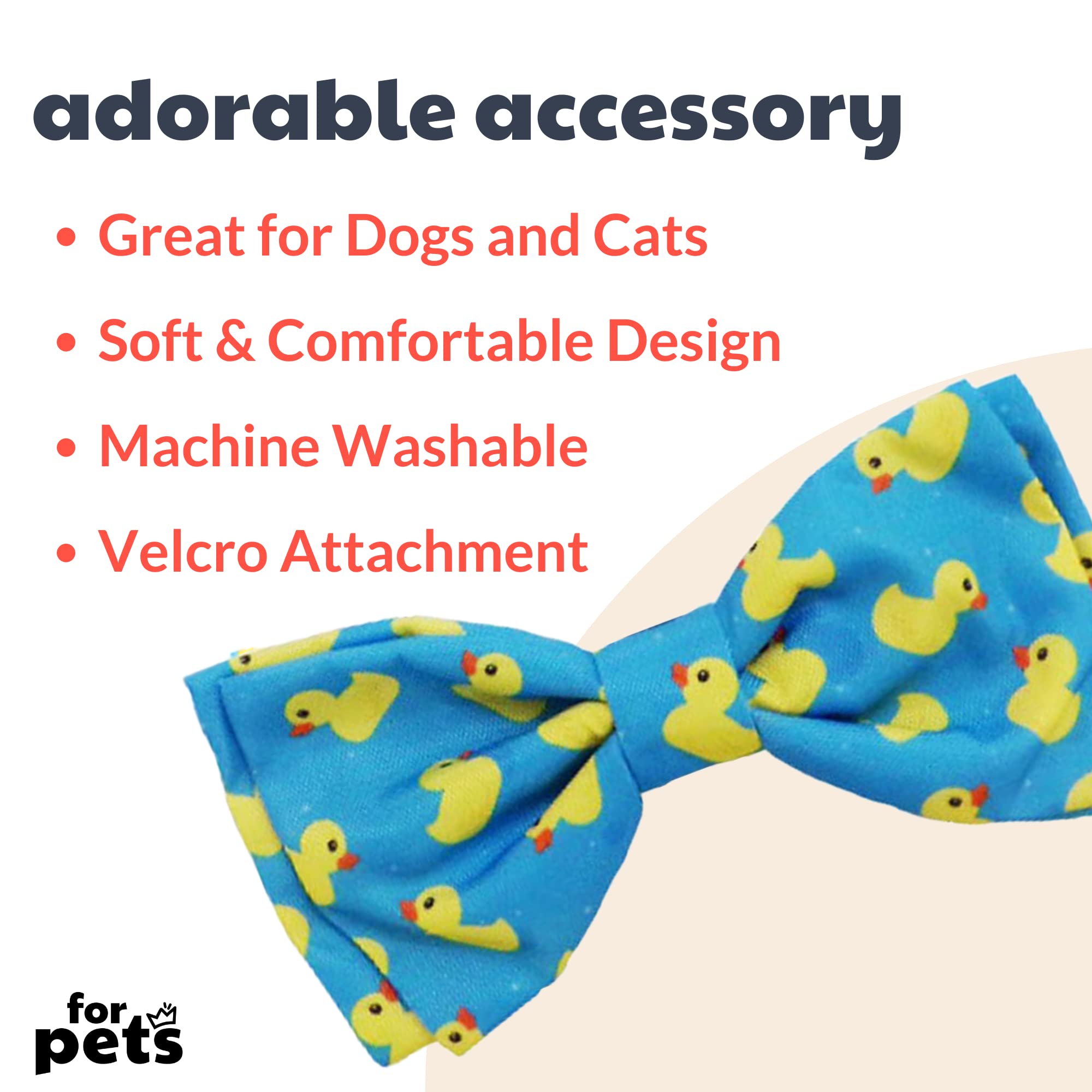 Huxley & Kent Easter Spring Bow Tie for Dogs & Cats - Lucky Ducky Large Pet Bow Tie Collar Attachment | Cute, Comfortable & Durable Dog Cat Bowtie | Perfect for Easter Photos, Spring Parties & Pet Costume Events