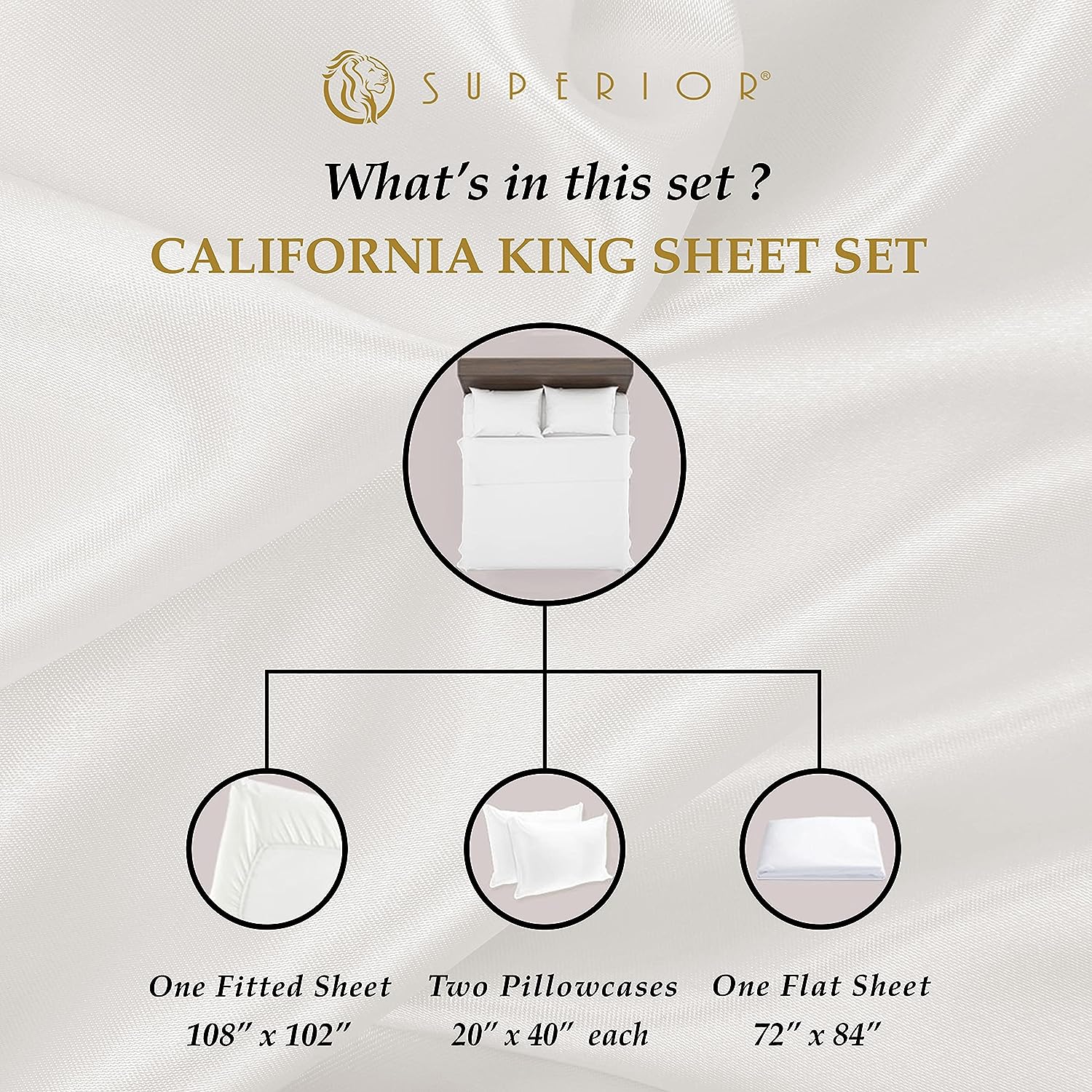 Luxury 1000 Thread Count Egyptian Cotton Bed Sheet Set - King Size, Extra Deep Pocket (18-22 Inches) for Comfort & Durability | Perfect for Master Bedroom, Guest Room & Hotel Use