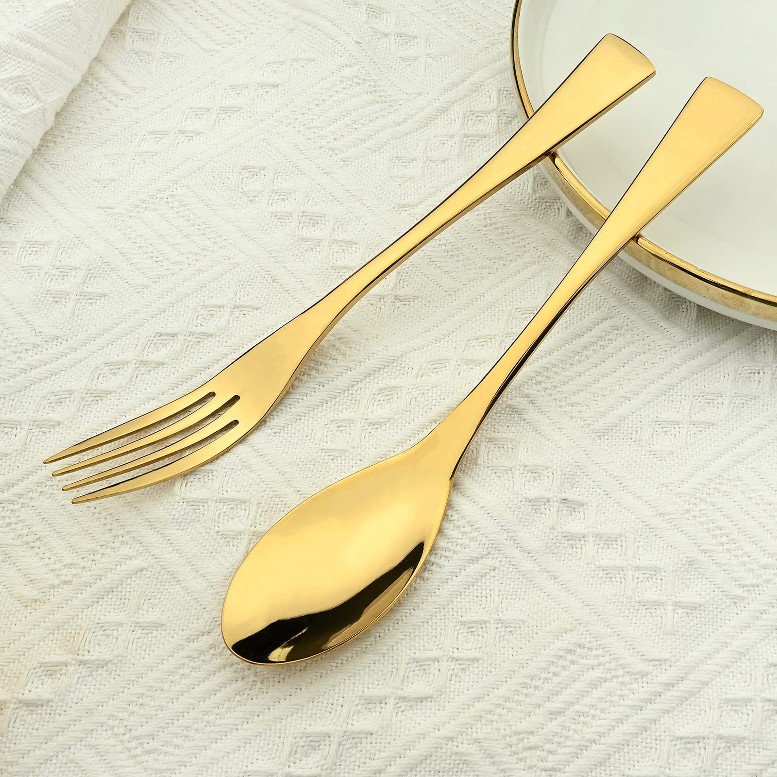 Premium 4-Piece 18/10 Stainless Steel Gold Dinner Forks Set - 8.46