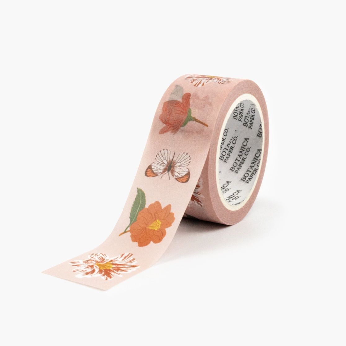 Japanese Camellia Washi Tape - Floral Decorative Paper Tape for Scrapbooking, Journaling, DIY Crafts, Gift Wrapping & Home Decor