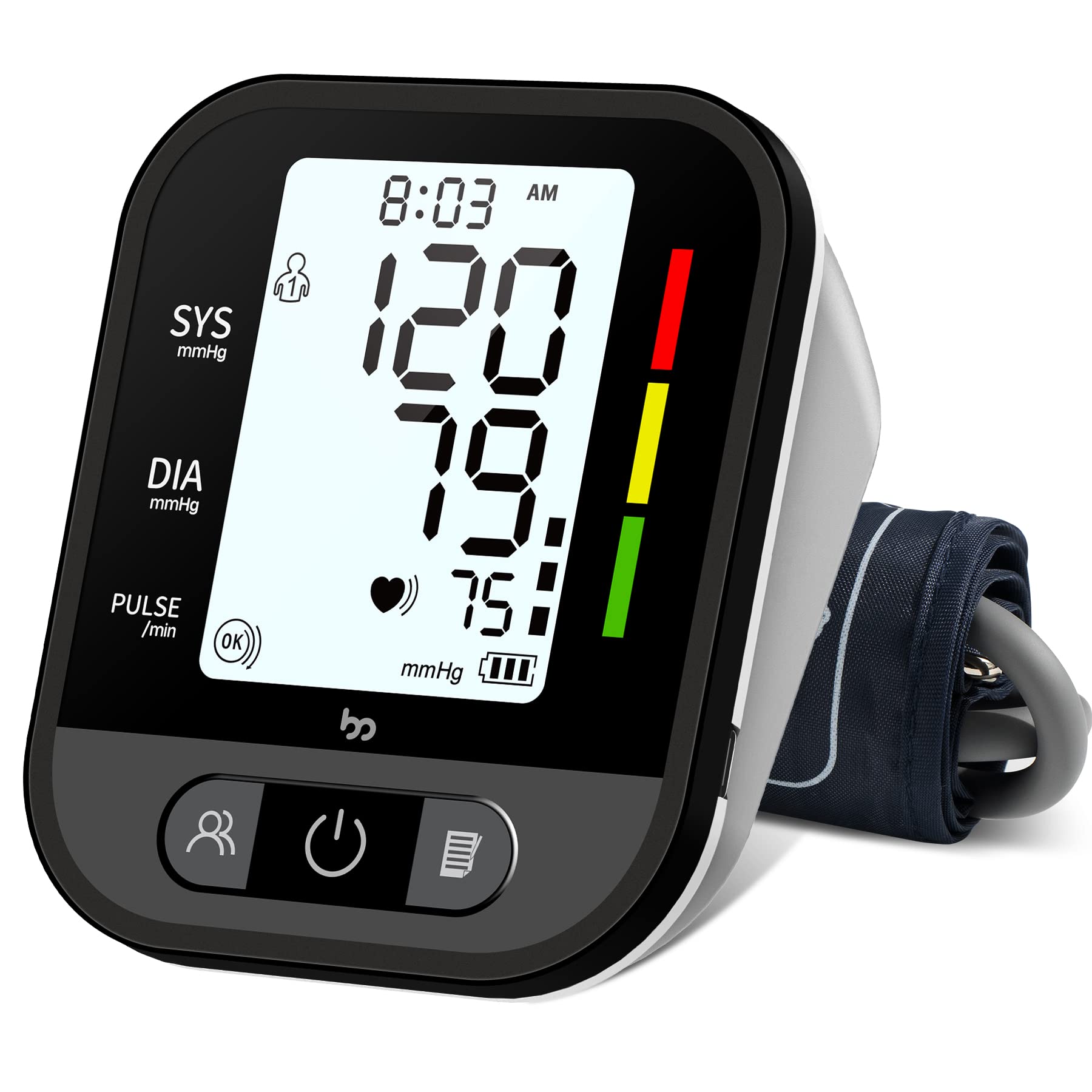 Automatic Blood Pressure Monitor for Upper Arm - Portable & Lightweight Home & Travel BP Machine with Backlit Display, Dual Power Modes, Memory Storage | Ideal for Home Health Monitoring & On-the-Go Blood Pressure Tracking