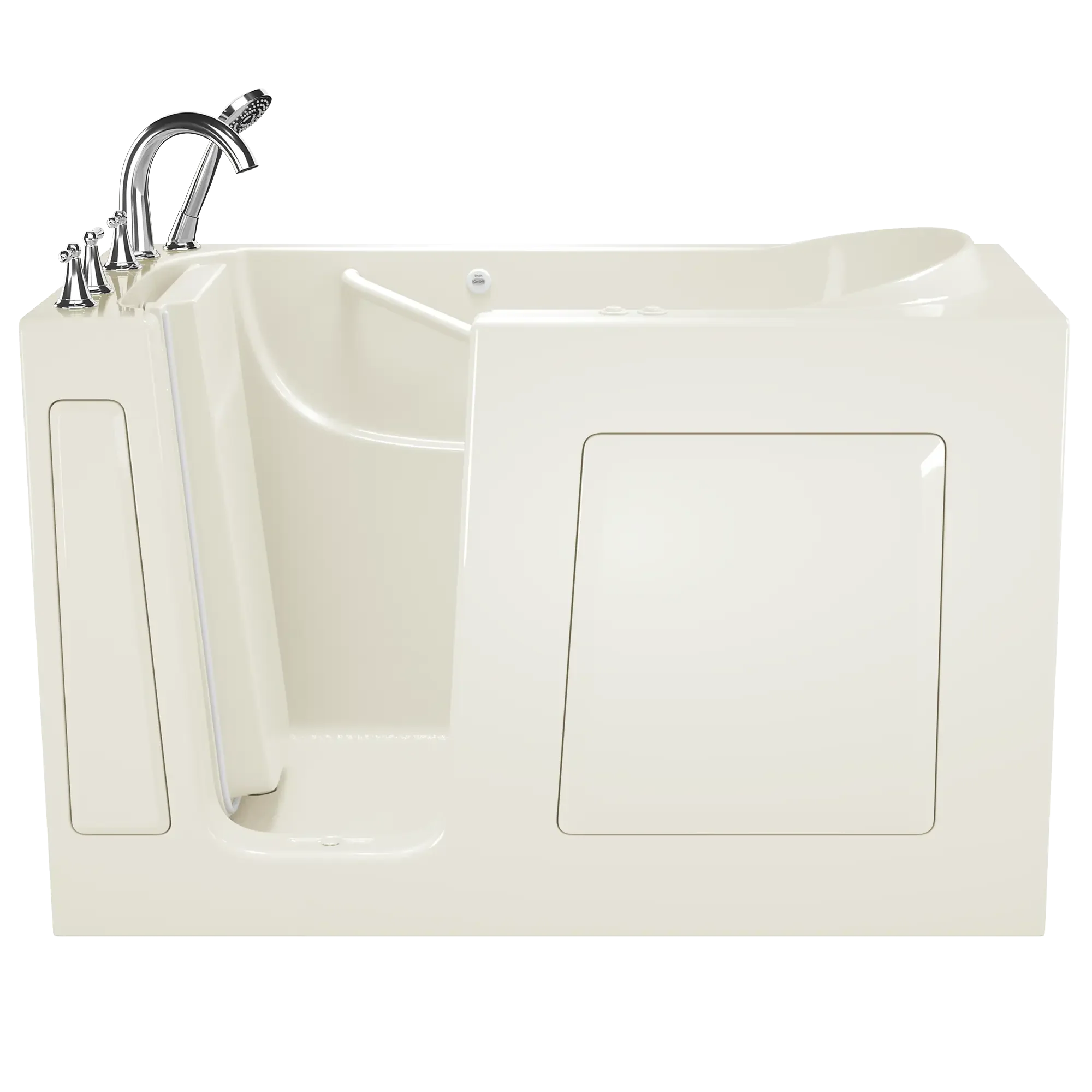 30 x 60 Inch Gelcoat Walk-in Bathtub with Air Spa & Whirlpool Systems - Left Hand Drain & Faucet - Ideal for Elderly & Mobility Limited Users