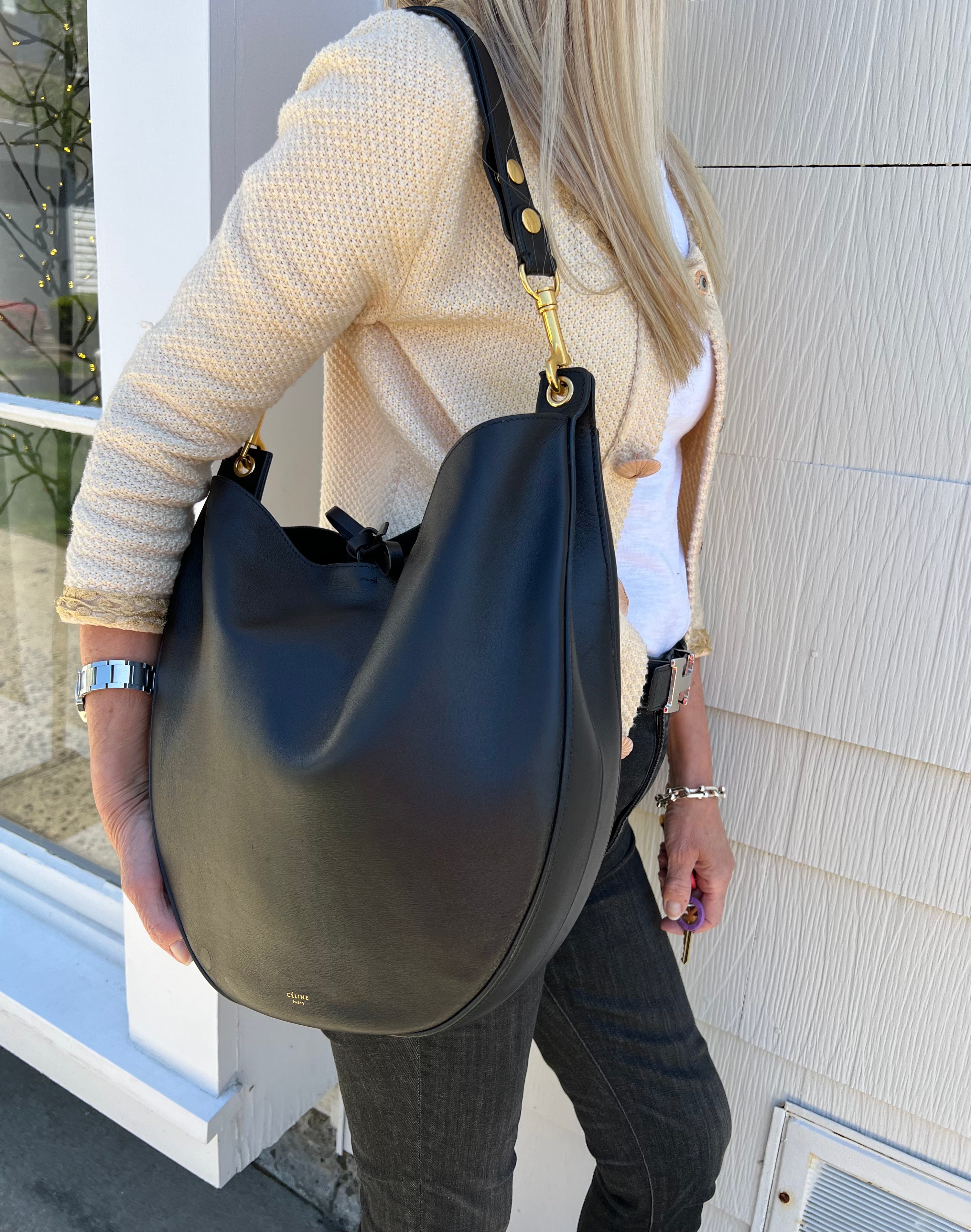 Celine Medium Palmelato Hobo Bag - Luxury Leather Shoulder Bag for Women | Perfect for Work, Travel & Everyday Use
