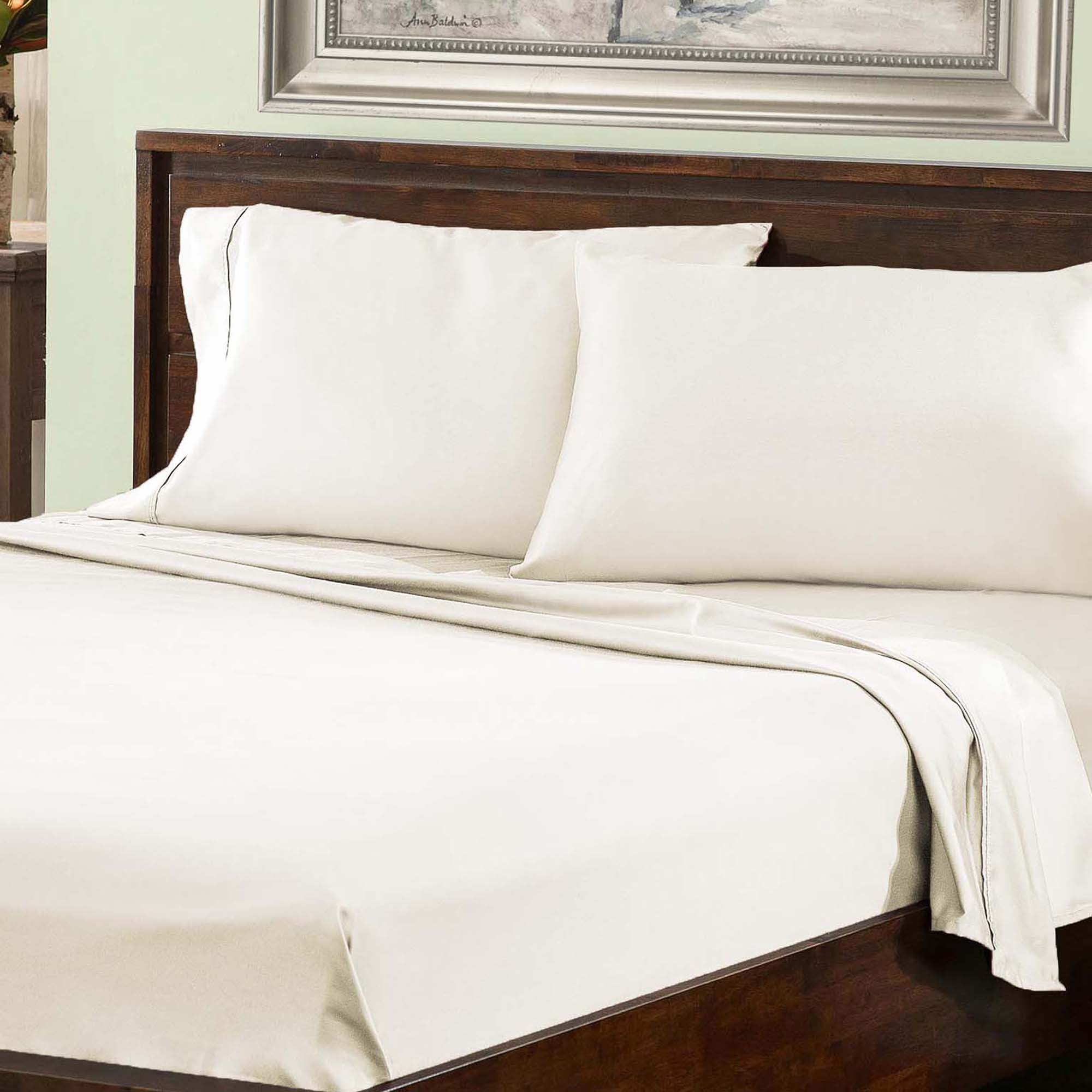 800 Thread Count Cotton Blend Deep Pocket Sheet Set - Queen Size, Soft & Breathable for Ultimate Comfort - Perfect for Bedroom, Guest Room, and Hotel Use