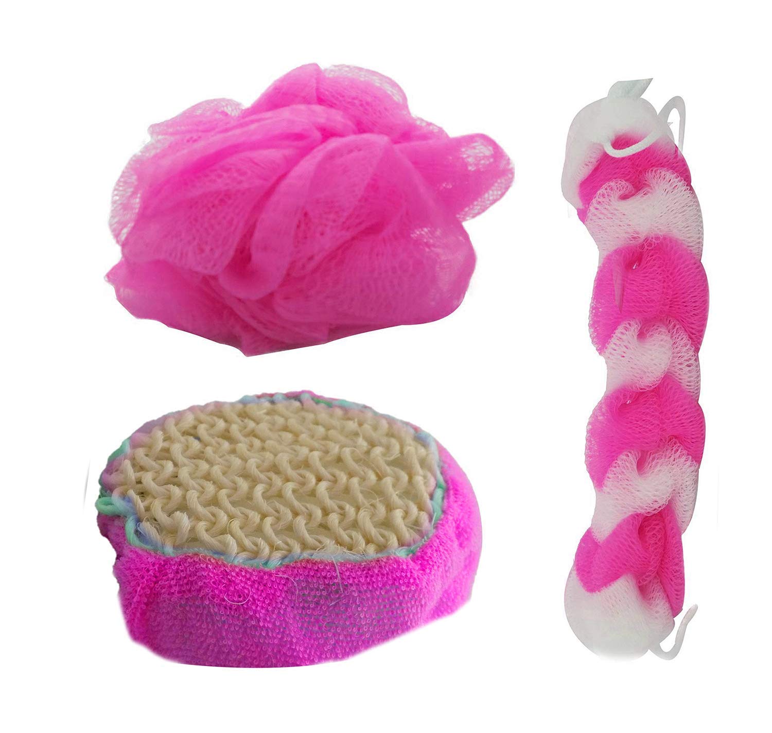 Premium Ekan Bath Sponge Loofah Set - 3 Pack Exfoliating Shower Sponges for Soft Skin | Gentle Body Scrubber for Men & Women | Perfect for Daily Shower, Spa, and Gift Giving