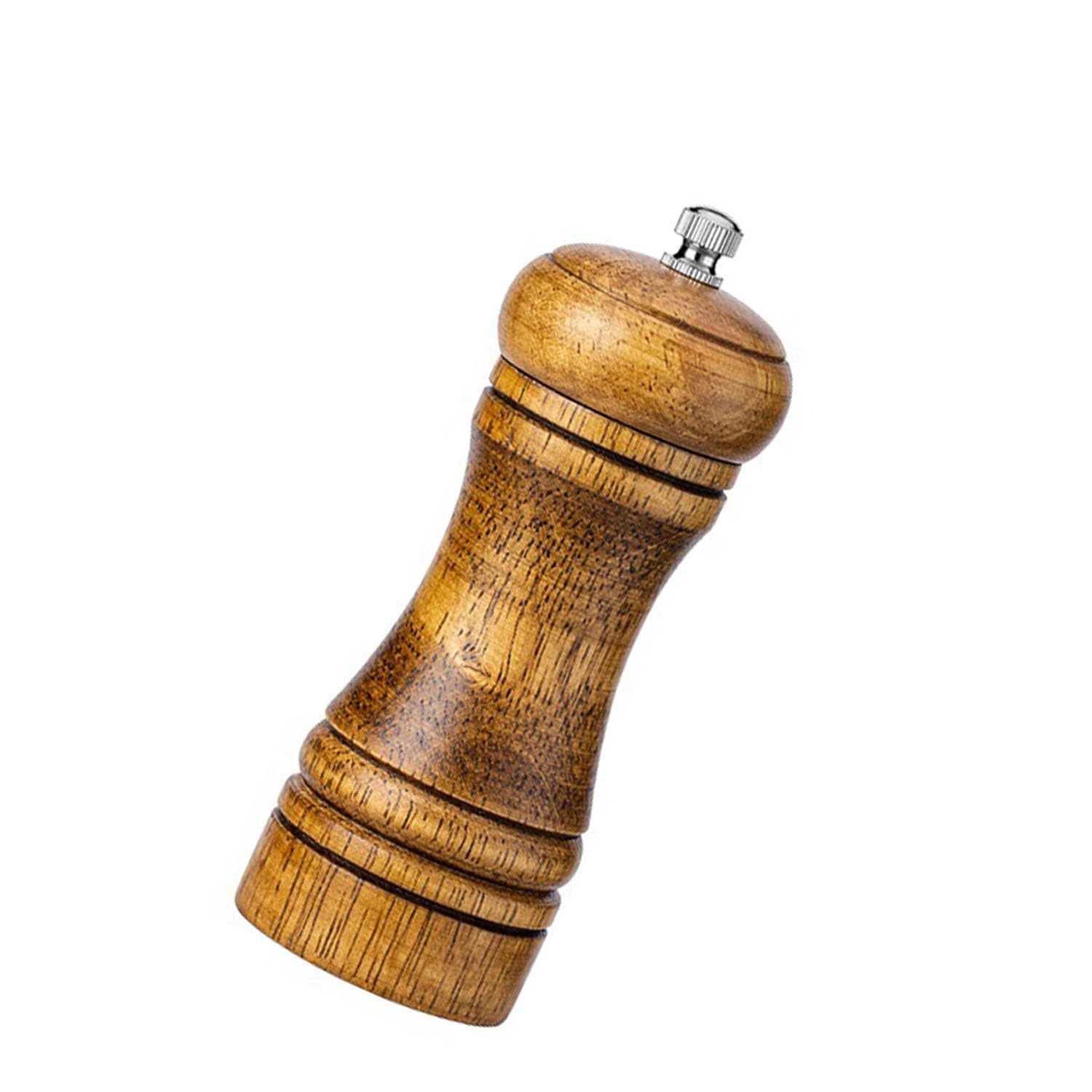 Premium Wooden Pepper & Salt Grinder Set - Adjustable Coarse Grind, 5