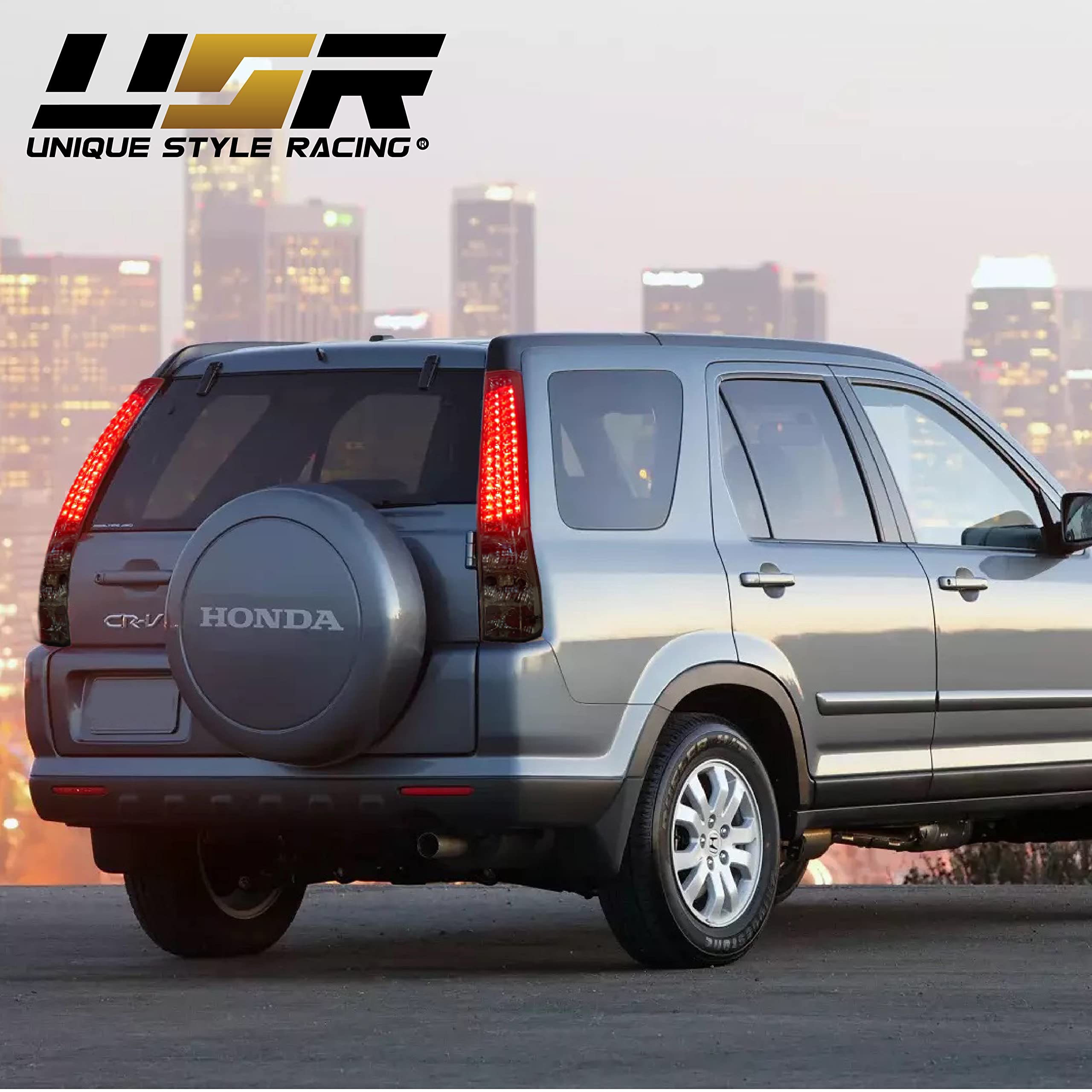 Smoke LED Tail Lights for 2002-2006 Honda CR-V - DEPO USR DEPO 02-06 CRV Rear Lamps Set (Left & Right) - Enhanced Visibility & Style for Night Driving & Custom Car Upgrades