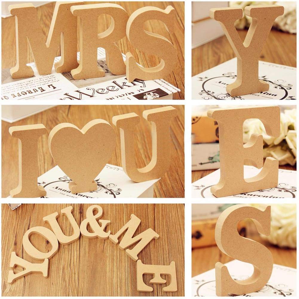Freestanding A-Z Wooden Alphabet Letters for Home Decor, Wedding Gifts, Bookshelf & Desktop Decoration - Perfect for Nursery, Classroom, Office and Party Decorations