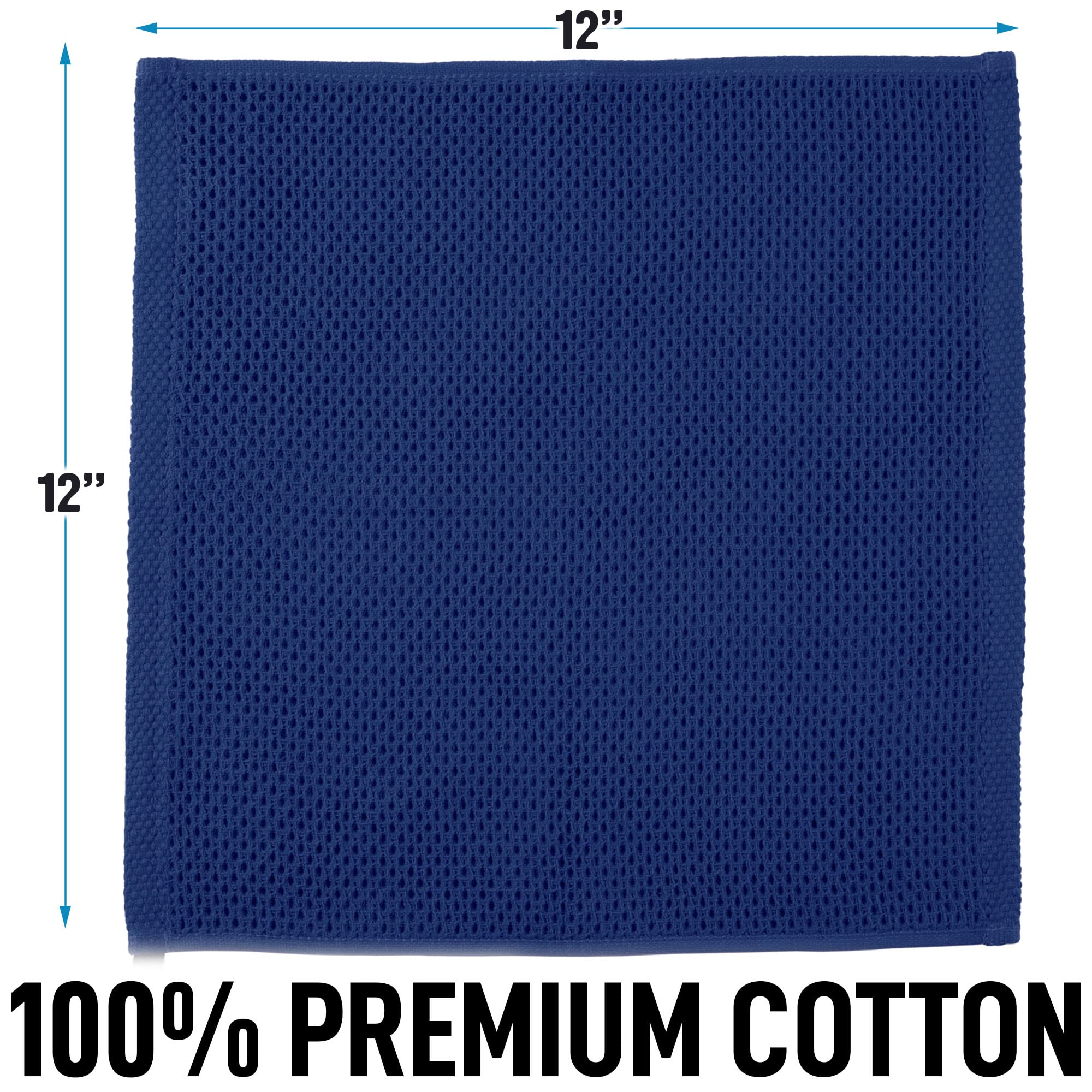 Zulay Premium 6-Pack 100% Cotton Waffle Weave Kitchen Towels - 12x12