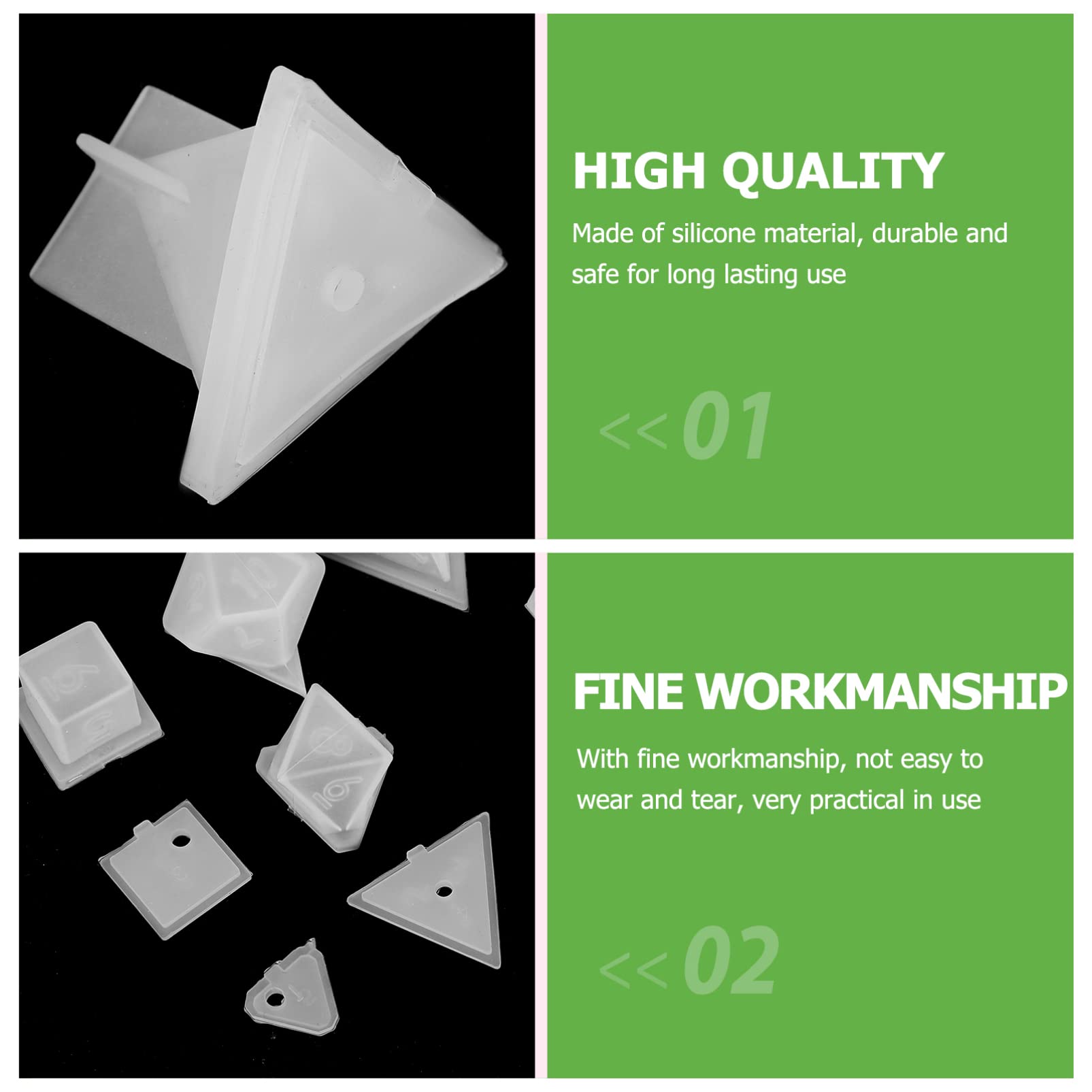 Premium Silicone Resin Dice Molds Set - 6 Shapes for DIY Tabletop Games, Standard & Digital Dice Making - Perfect for Family Game Nights, Handmade Crafts & Resin Casting Projects