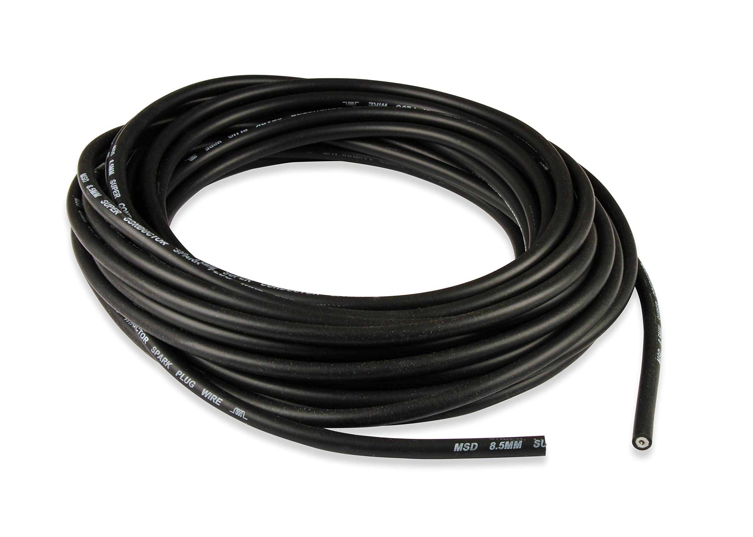 MSD 34029 Super Conductor 8.5mm Red Spark Plug Wire - 50 Ft High Performance Ignition Cable for Automotive Racing & Engine Upgrades