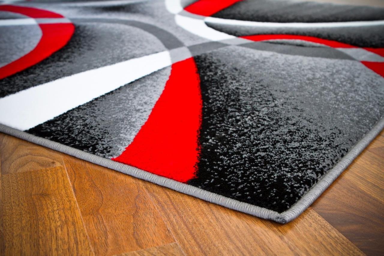2305 Geometric Abstract Gray 2x7 Area Rugs for Entryway - Modern Non-Slip Runner for Hallway, Living Room & Bedroom - Perfect for Home Decor & High Traffic Areas