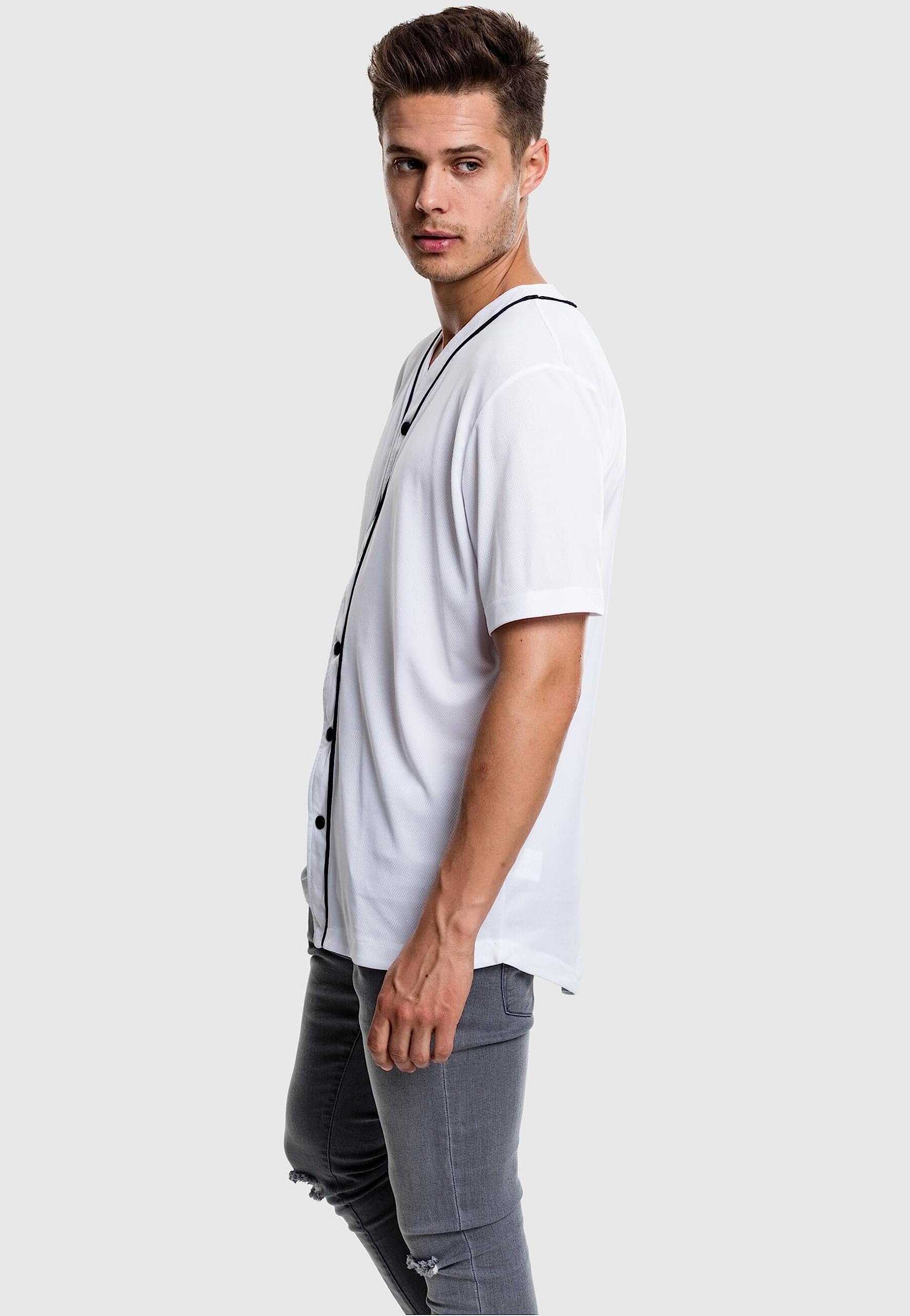 Breathable Baseball Mesh Jersey - White/Black XXL for Men - Perfect for Games, Practice & Casual Wear