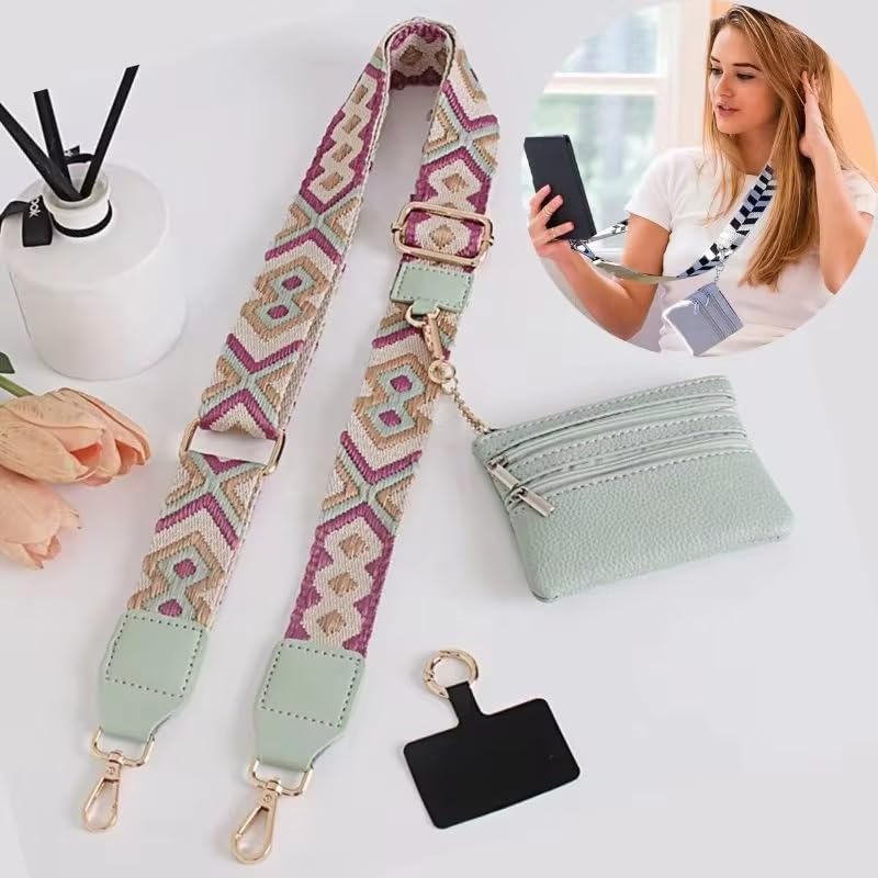 Stylish Crossbody Phone Strap with Wallet & Secure Clip - Hands-Free Convenience for Women | Perfect for Shopping, Travel & Everyday Use