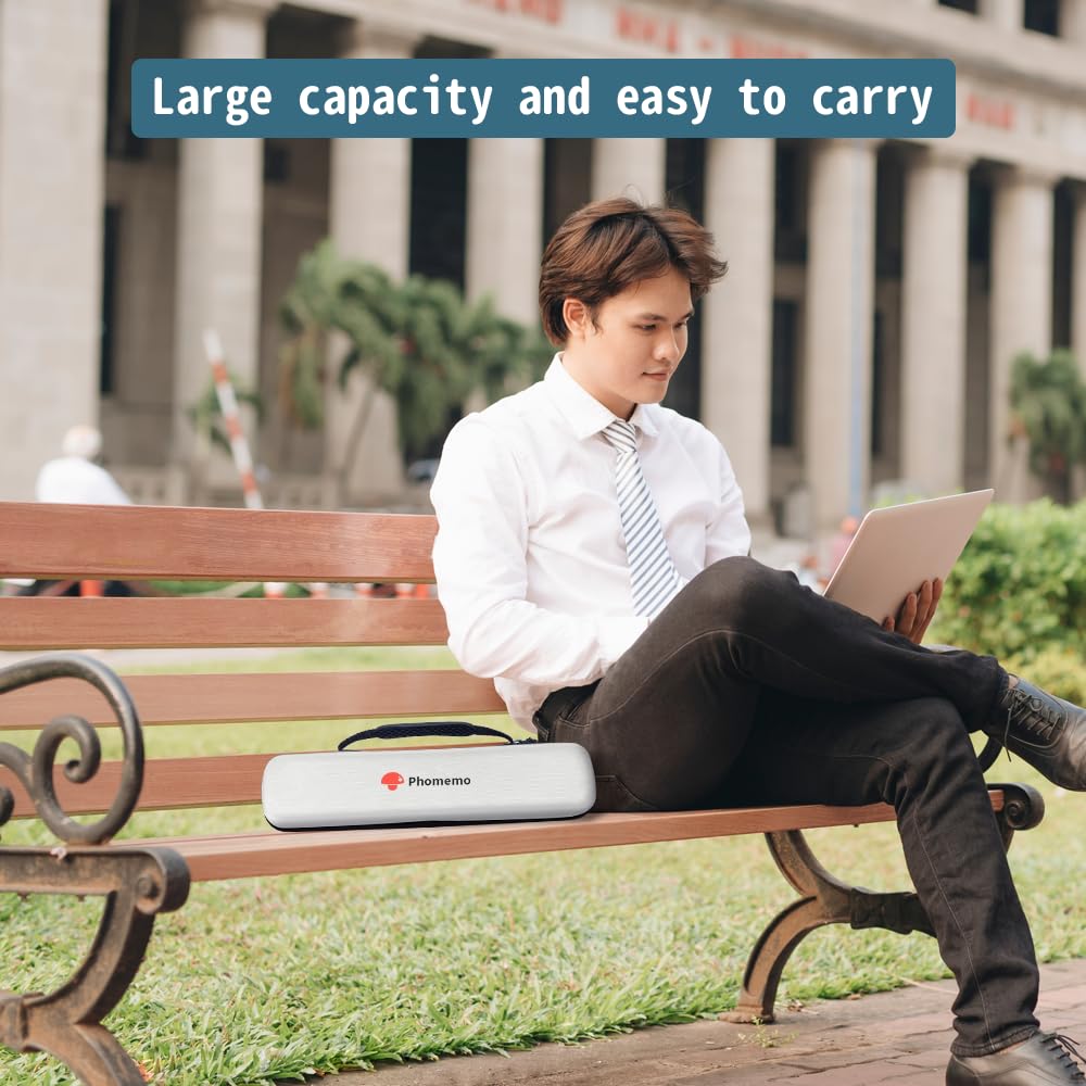 Phomemo M08F Printer Carrying Case - Lightweight Travel Bag for M08F Portable Thermal Printer, Compatible with HPRT MT800/MT800Q, M08E/P831/TP81, PJ762/PJ763MFi (Box Only) - Perfect for Business Travel, Home Office & On-the-Go Printing