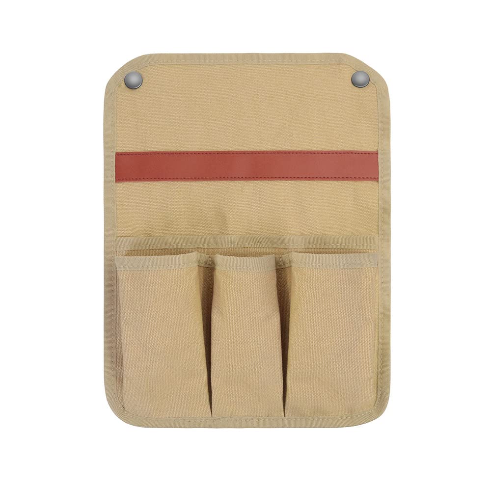 Buyter Armrest Pouch Organizer - Chair Side Storage Bag with 1 Large & 3 Small Pockets for Recliner, Couch, Sofa & Beach Chairs (Khaki) - Perfect for Living Room, Patio & Outdoor Relaxation