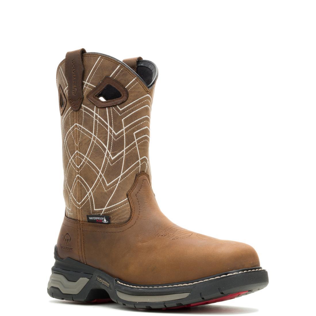 CarbonMax Pull-On Work Boots for Men - Comfortable & Durable Rancher Boots - Ideal for Construction, Farming & Outdoor Work