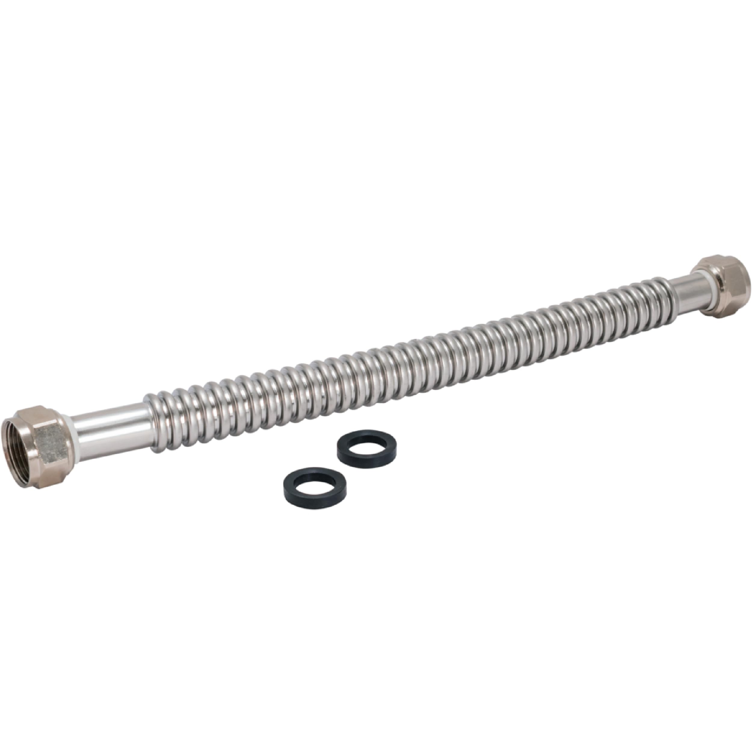 12 Inch Stainless Steel Corrugated Water Heater Connector - 3/4 Inch FIP x 3/4 Inch FIP Flexible Supply Line (Model 437012) - Perfect for Residential & Commercial Water Heater Installations