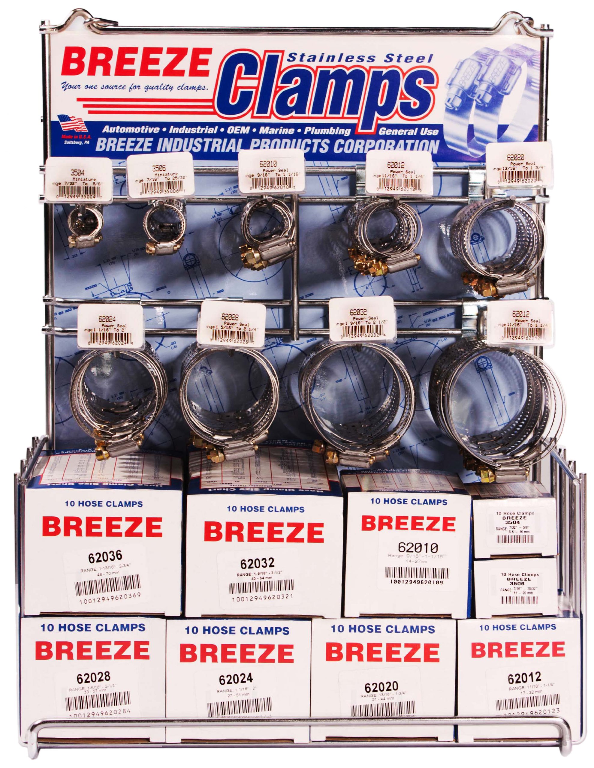 300-Piece Automotive Hose Clamp Assortment Kit with Display Rack - Universal Fit for Car, Truck, RV & Boat Repair - Perfect for Mechanics, DIY Enthusiasts & Auto Shops