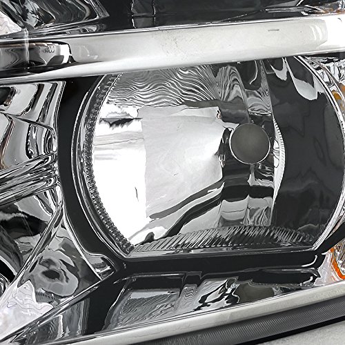 Spec-D Tuning 2LH-SIV07-RS Chrome Headlights Pair for Chevy Silverado 1500/2500/3500 HD - Left & Right Side - Upgrade Your Truck's Style & Night Visibility