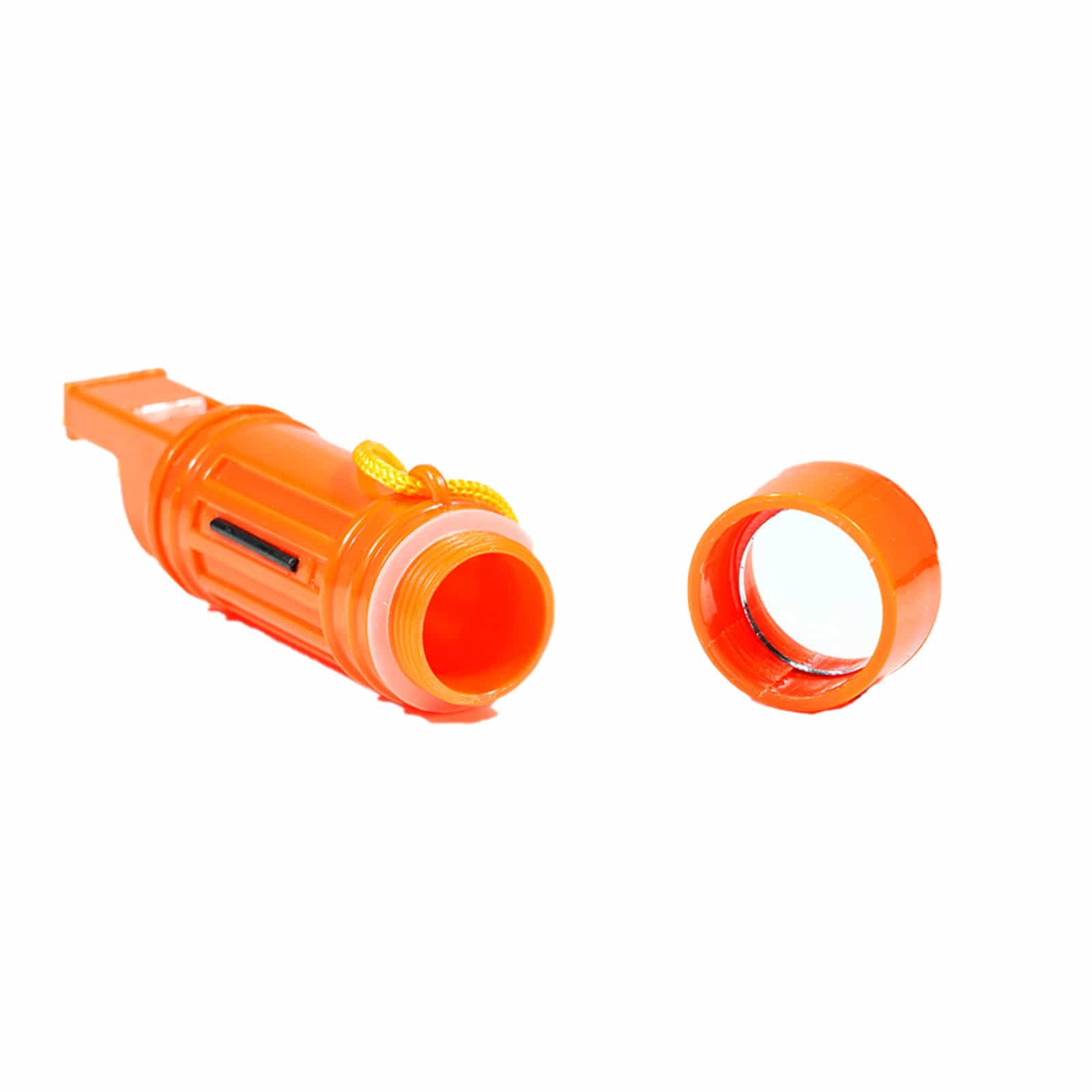 5 in 1 Survival Whistle with Lanyard - Emergency Safety Tool for Hiking, Camping & Outdoor Adventures - Orange Safety Whistle with Compass, Thermometer & Signal Mirror