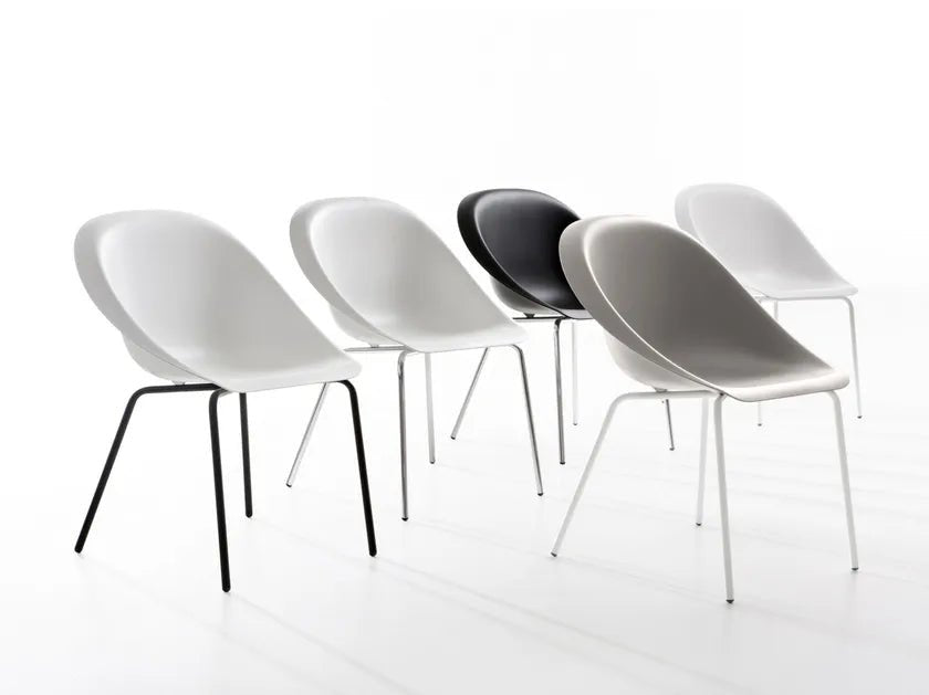 Modern Hoop Side Chair with Sturdy Metal Base by Karim Rashid - Perfect for Dining Rooms, Offices & Contemporary Living Spaces