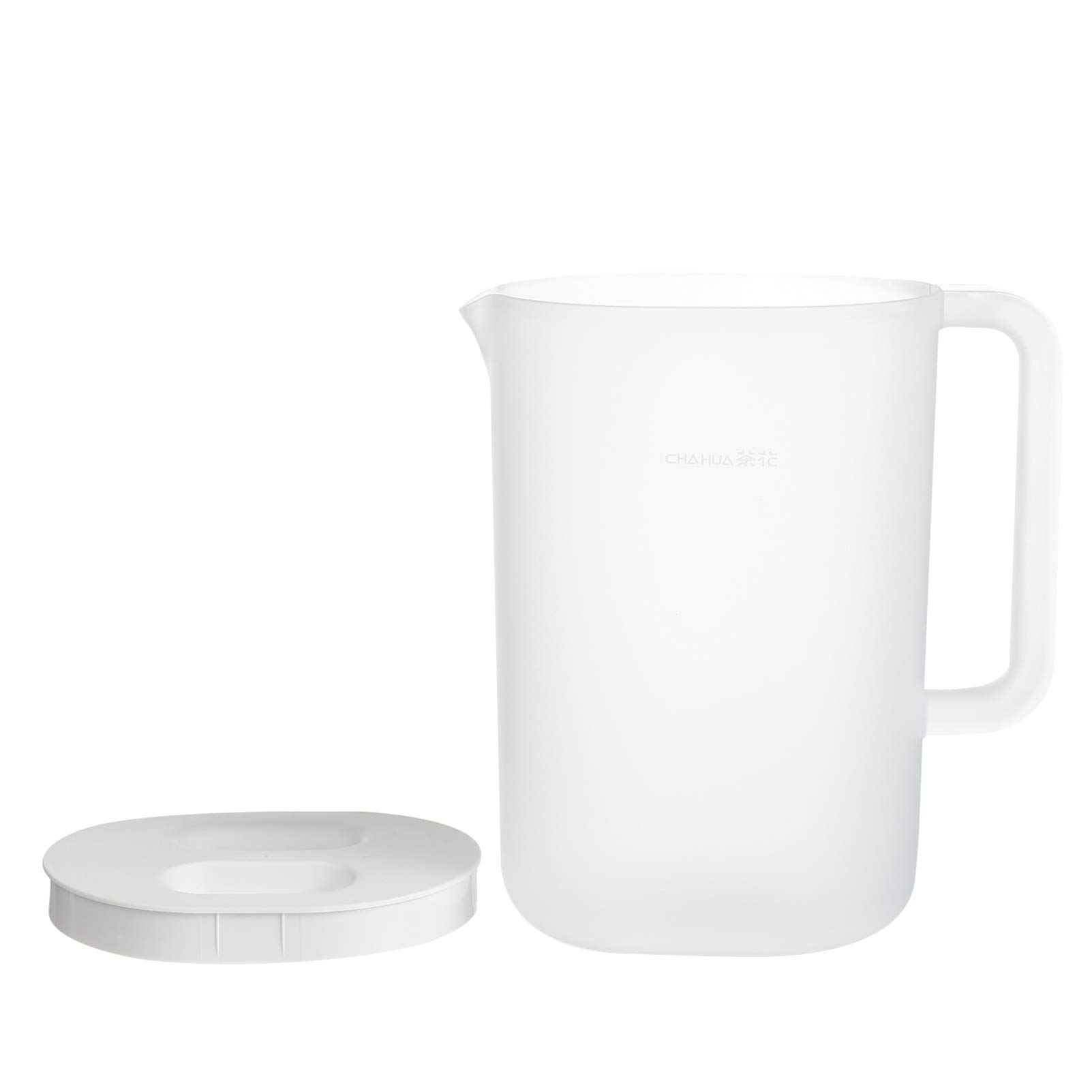 1pc Clear Plastic Cold Water Pitcher with Cover - BPA-Free Tea Jug, Iced Drink Dispenser, Graduated Measuring Cylinder for Kitchen, Parties & Outdoor Picnics