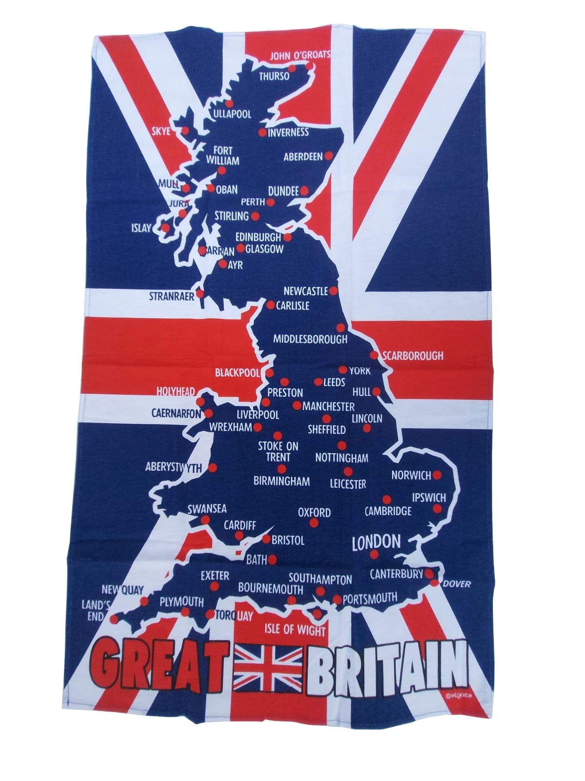 Great Britain Union Jack Tea Towel - British Flag Cotton Kitchen Towel for Drying Dishes, Decor & Tea Time | Perfect for British-Themed Parties, Home Decor & Gifts