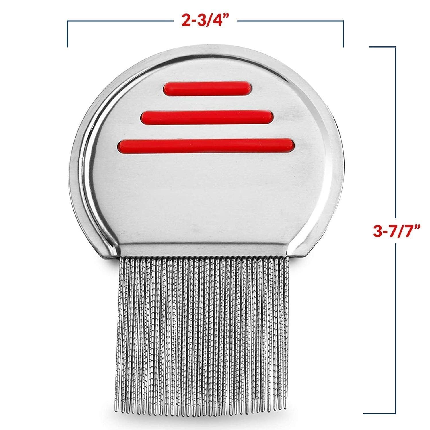 Professional Stainless Steel Lice Comb for Kids & Adults - Fine Tooth Nit Remover for Head Lice & Eggs - Safe & Easy to Use on Children, Women & Pets - Perfect for Home, School & Travel Use