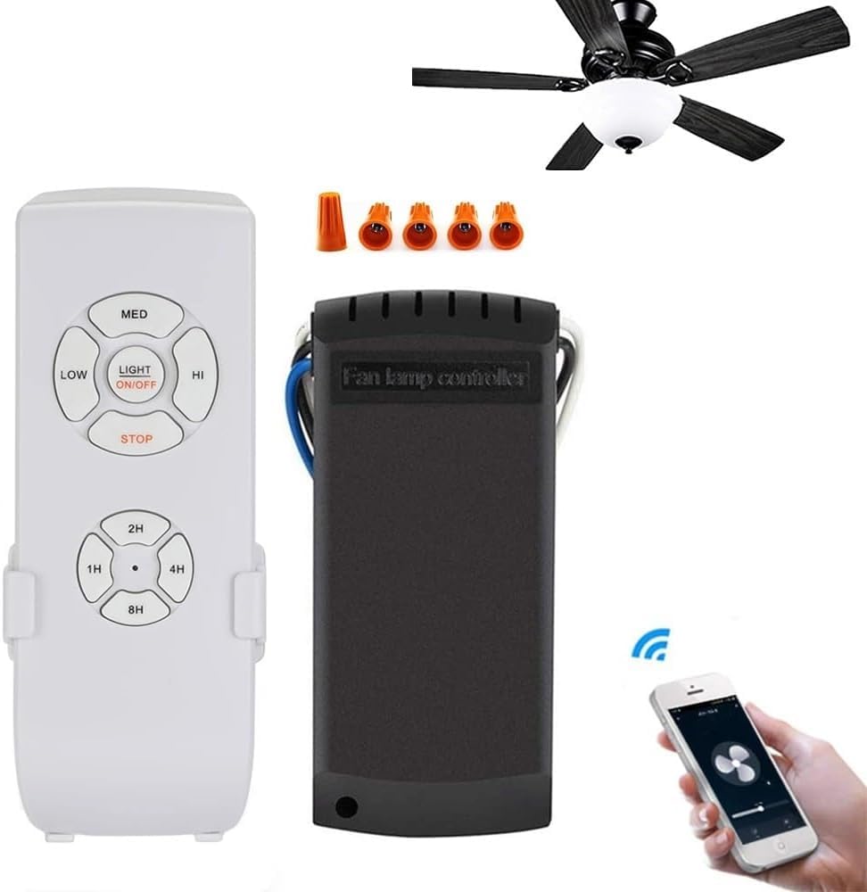 Smart WiFi Ceiling Fan with Light Kit & Remote Control - 3 Speed Settings, 4 Timer Modes - Works with Smart Life App, Alexa & Google Home - Perfect for Bedroom, Living Room & Home Office