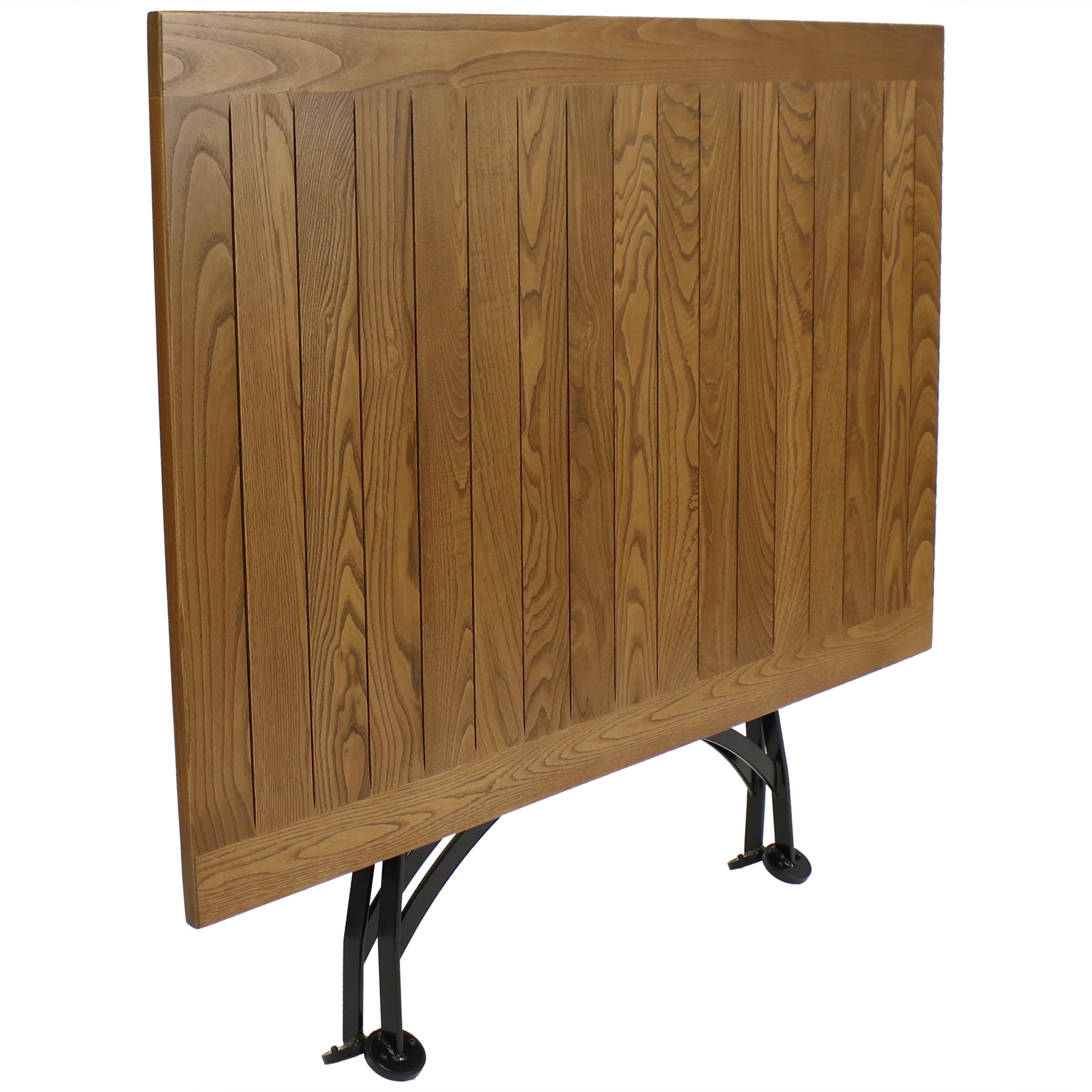 Sunnydaze European Chestnut Wood Folding Dining Table 48