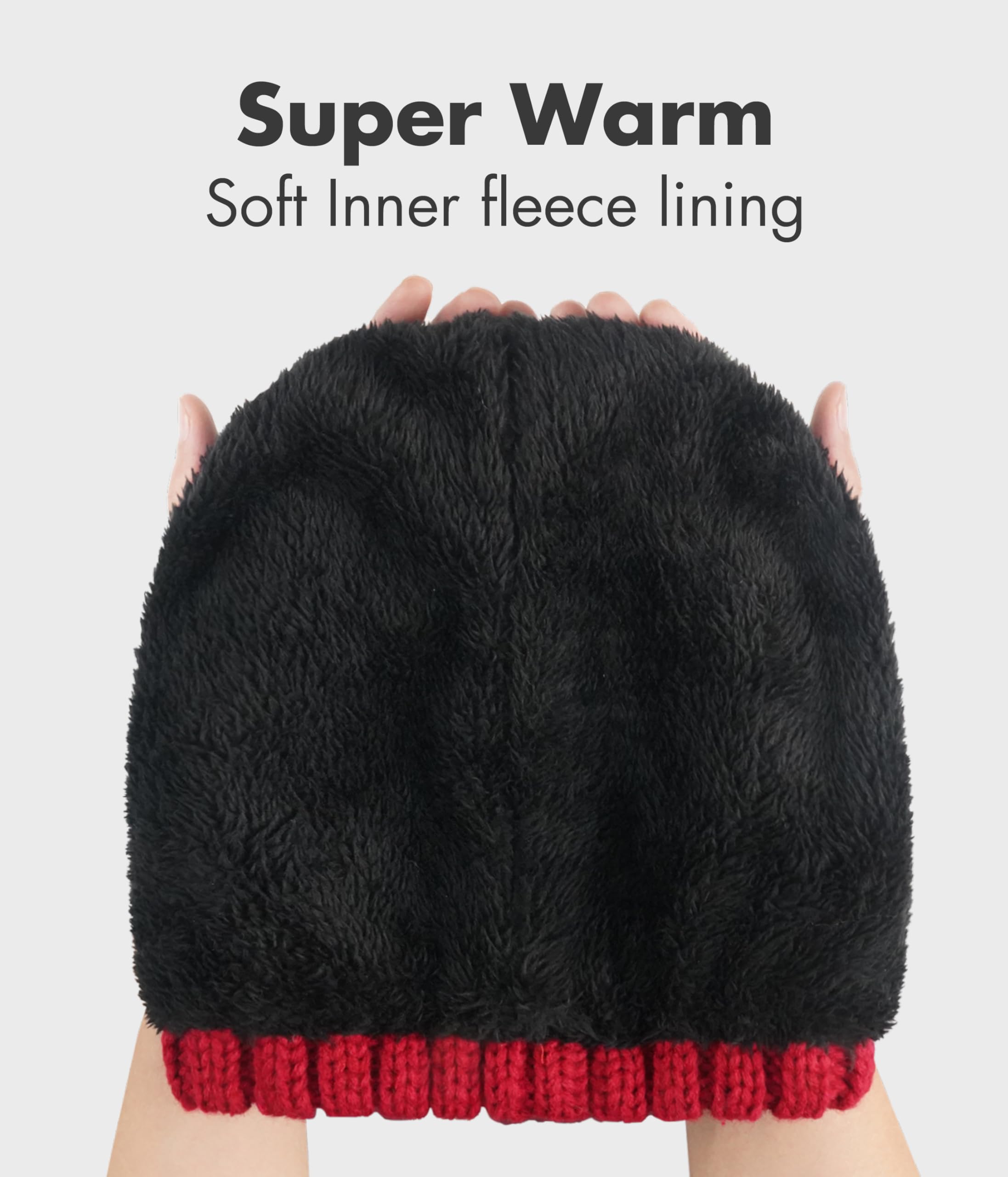 KEECOW Women's Winter Beanie Hat - Thermal Warm Knit Hat with Detachable Pom Pom for Outdoor Sports, Skiing, Hiking & Casual Winter Wear