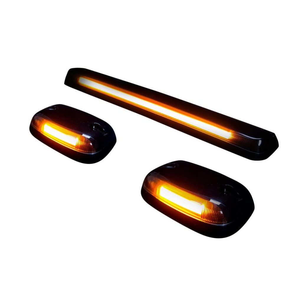 High-Power OLED Bar-Style LED Roof Lights for Chevy Silverado 2500/3500 (2007-2014) - Smoked Lens Amber Off-Road Lighting | Perfect for Truck Accessories, Night Driving & Off-Road Adventures
