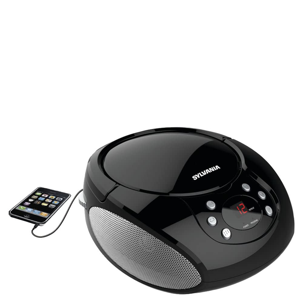 PROSCAN Elite Portable CD Boombox with AM/FM Radio, Bluetooth & USB Playback - Compact Stereo Sound System for Home, Office & Outdoor (Black) - Perfect for Parties, Travel & Workout Music