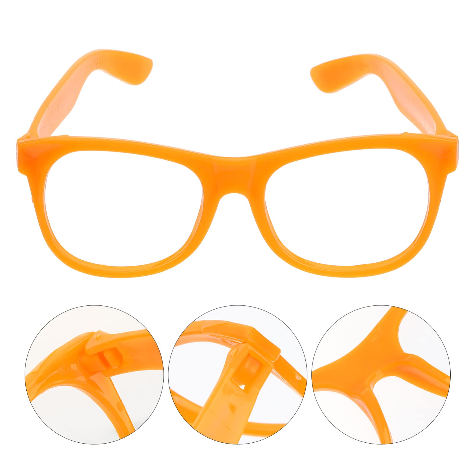 SOIMISS 36 Pcs Fun Baby Doll Glasses Frames - Colorful Kids Party Accessories, Toddler Pretend Play Toy, Orange PP Plastic Eyewear for Dress Up & Role Play Games | Perfect for Birthday Parties, Halloween Costumes & Photo Props