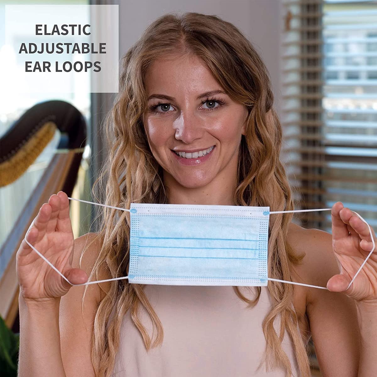 Premium Carent 3-Ply Disposable Face Masks with Nose Pin & Soft Ear Loops - Breathable, Anti-Pollution Surgical Masks for Men & Women - Meltblown Fabric Protection (100-Pack) - Ideal for Daily Commute, Office, Travel & Public Safety