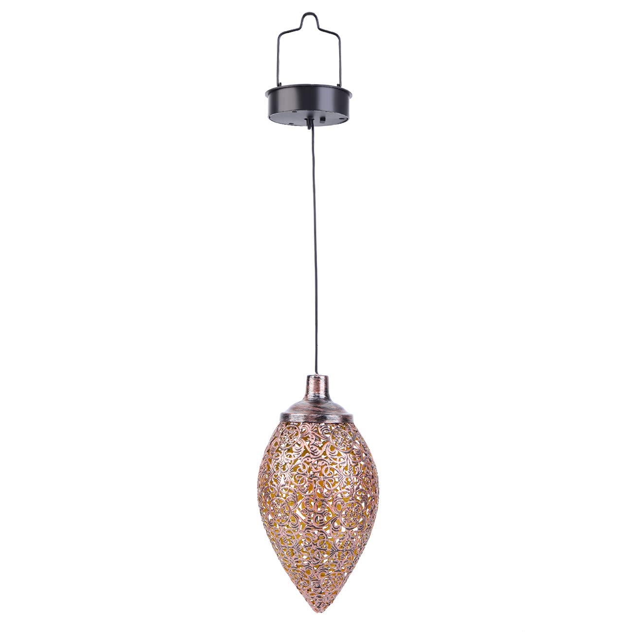 Ridgeyard Solar Hanging Lights - Waterproof Outdoor LED Solar Lanterns for Garden, Patio, Yard Decor - Vintage Wrought Iron Chandelier Style - Perfect for Christmas, Wedding, Party & Backyard Lighting