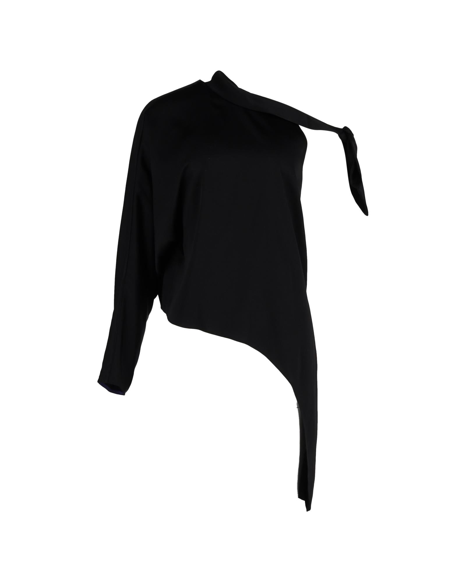 Asymmetric Modern Polyester Top for Women - Trendy Off-Shoulder Blouse for Casual Wear, Night Out & Office Outfits