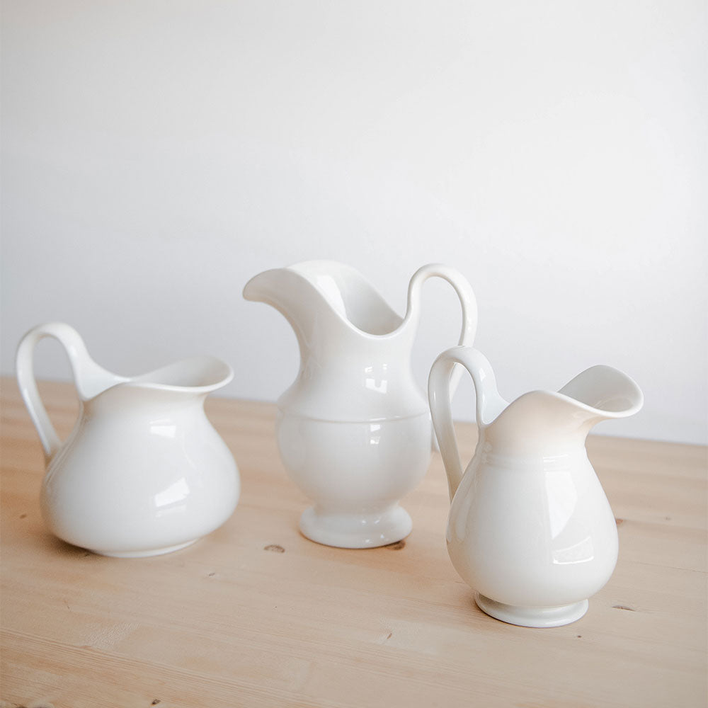 Premium Stoneware Pitcher - Small Creamware Pitcher for Milk, Juice & Water | Elegant Kitchen & Dining Decor