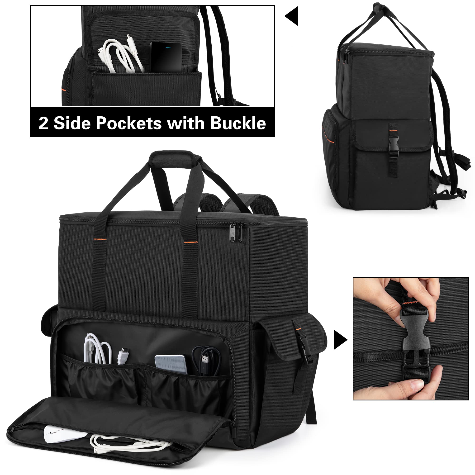 Trunab Desktop PC Tower Carrying Case - Computer Backpack for CPU Case, Keyboard, Mouse & Accessories (Black) | Perfect for IT Professionals, LAN Parties & Secure Computer Transport