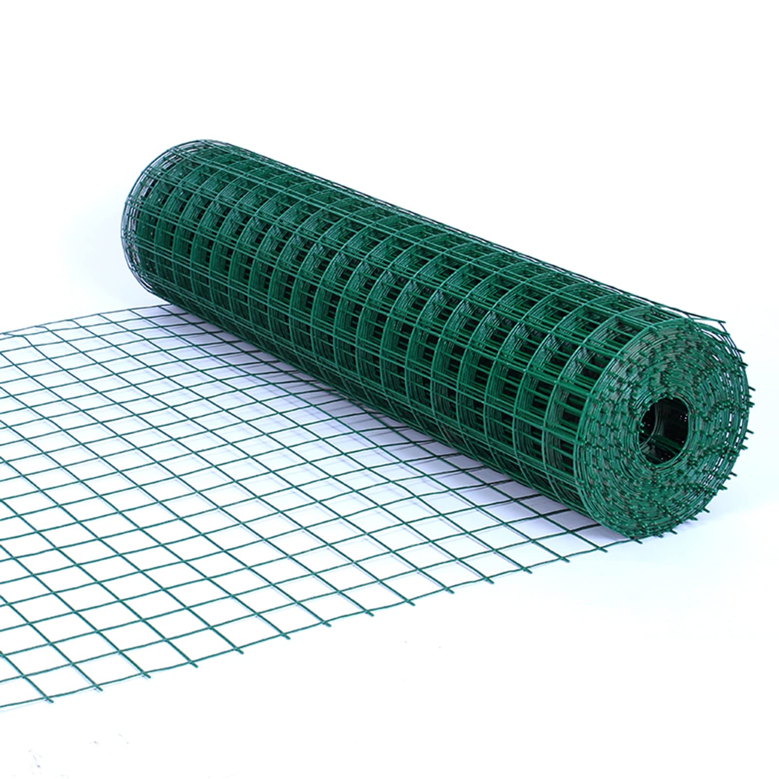 LFFH Green Vinyl Coated Welded Wire Mesh - 1.5mm Wire Diameter, 3cm Hole Size - 1x30m Garden Fencing for Chicken Coop, Poultry Netting & Plant Protection - Durable Outdoor Use for Backyard, Farm & Garden Security