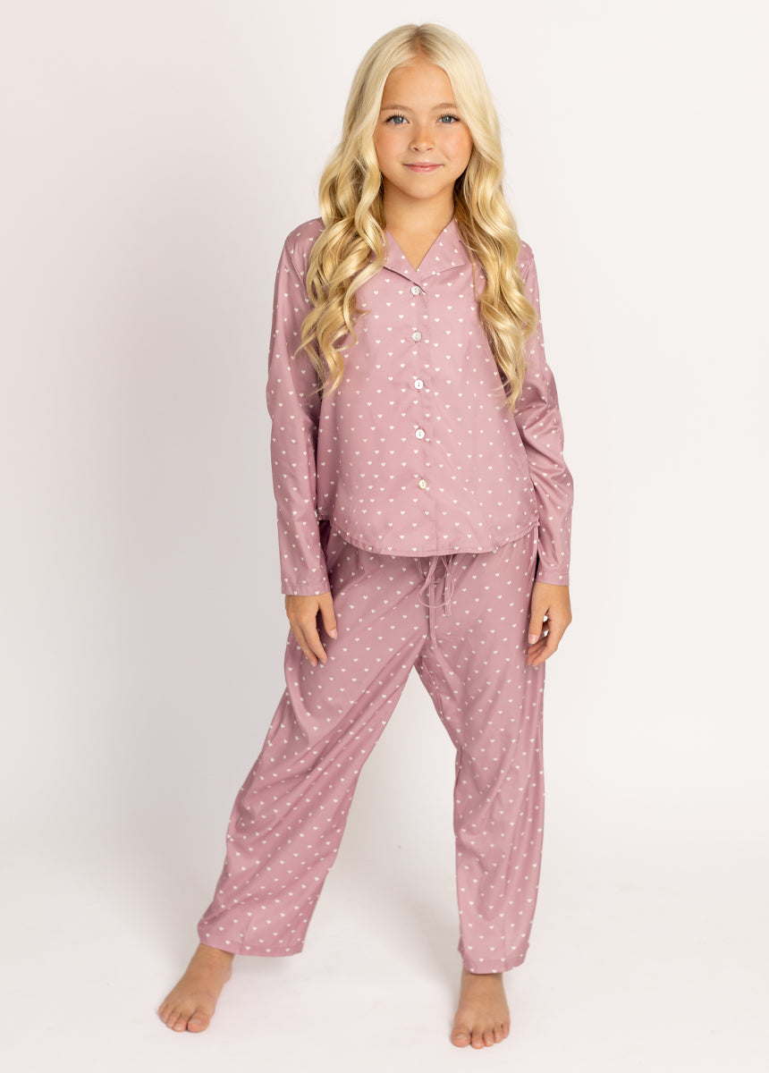 Lyanne Women's Floral Heart Print Pajama Set - Soft Cotton Sleepwear for Lounge & Nighttime Comfort