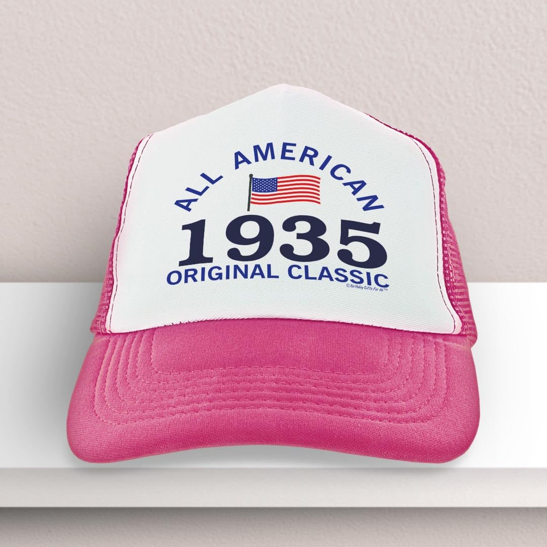 ThisWear Classic 90th Birthday Hat - All American Milestone Year Snapback Trucker Cap for Men & Women | Perfect for Birthday Parties, Retirement Celebrations & Milestone Events