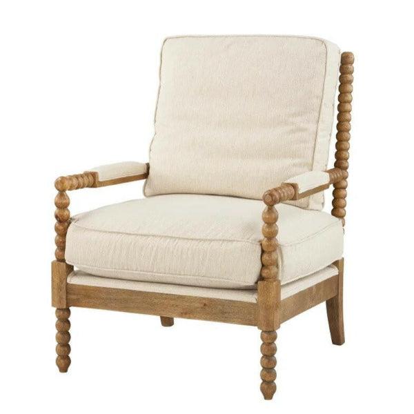 Willow French Linen Upholstered Accent Chair 40058 FL - Elegant Living Room Seating for Home Decor & Lounge Areas