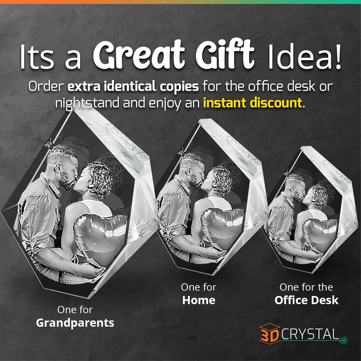 Custom 3D Laser Engraved Crystal Gift - Personalized Prestige Keepsake for Birthdays, Anniversaries, Weddings, Valentine's Day, Christmas, Graduation, Mother's Day & Father's Day - Perfect Memorial Gift for Home & Office Decor (Medium Size)