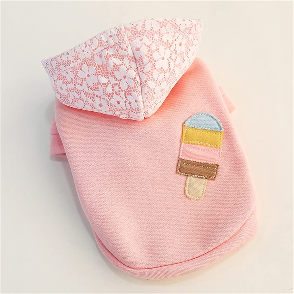 HMKGKJ Pet Dog Clothes - Ice Cream Lace Coats & Warm Hoodies for Chihuahua, Small & Large Dogs | Spring Sweatshirt Costumes for Daily Walks & Outdoor Adventures