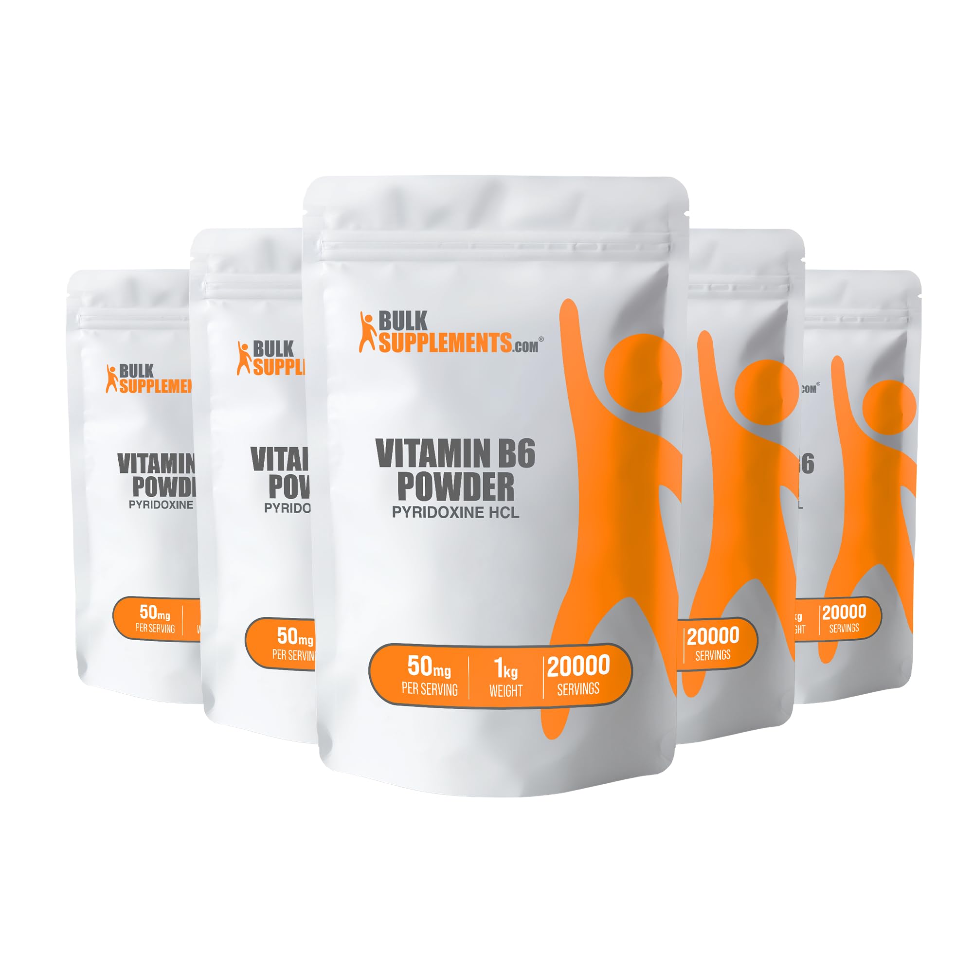 BulkSupplements.com Pure Vitamin B6 (Pyridoxine HCl) Powder 5kg (11 lbs) - 50mg per Serving for Immune Support & Nervous System Health - Gluten Free, Non-GMO - Perfect for Smoothies, Protein Shakes & Baking Recipes