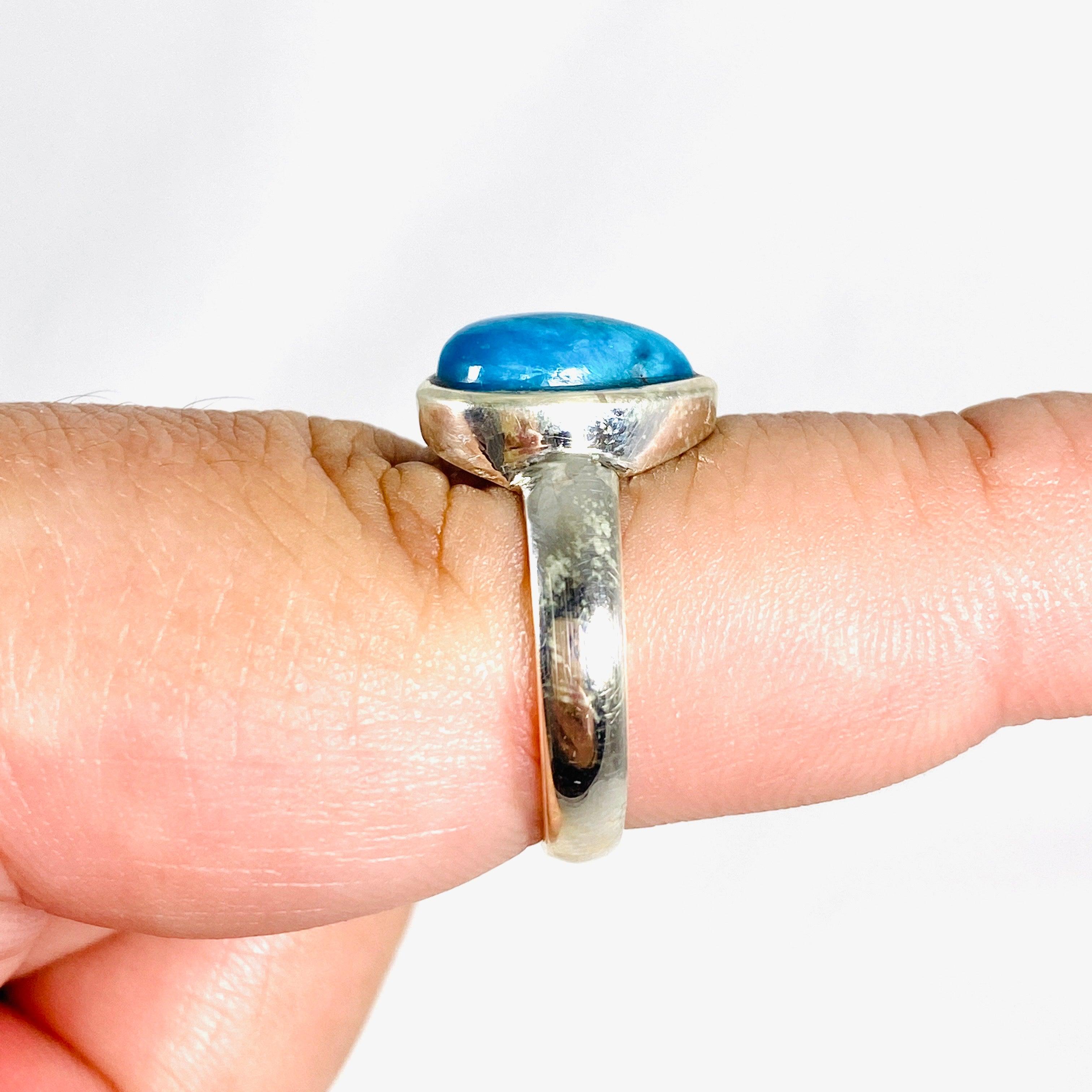 Cavansite Teardrop Ring - Size 8.5 PRGJ390 - Elegant Blue Crystal Jewelry for Women - Perfect for Weddings, Parties & Special Occasions