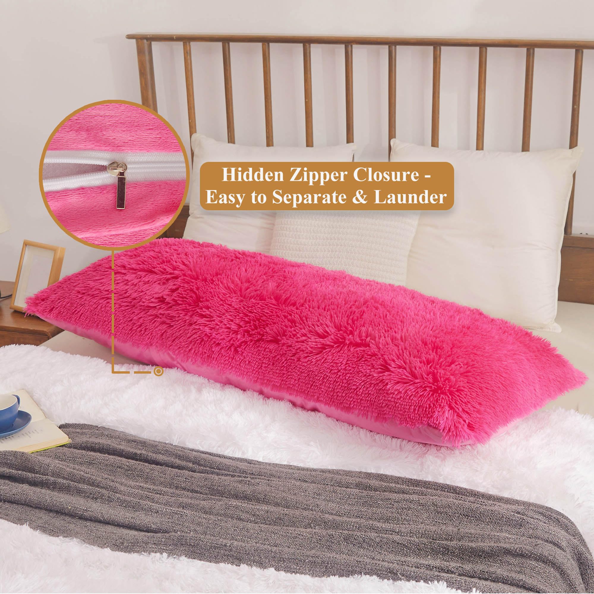 XeGe Shaggy Faux Fur Body Pillow Cover 20